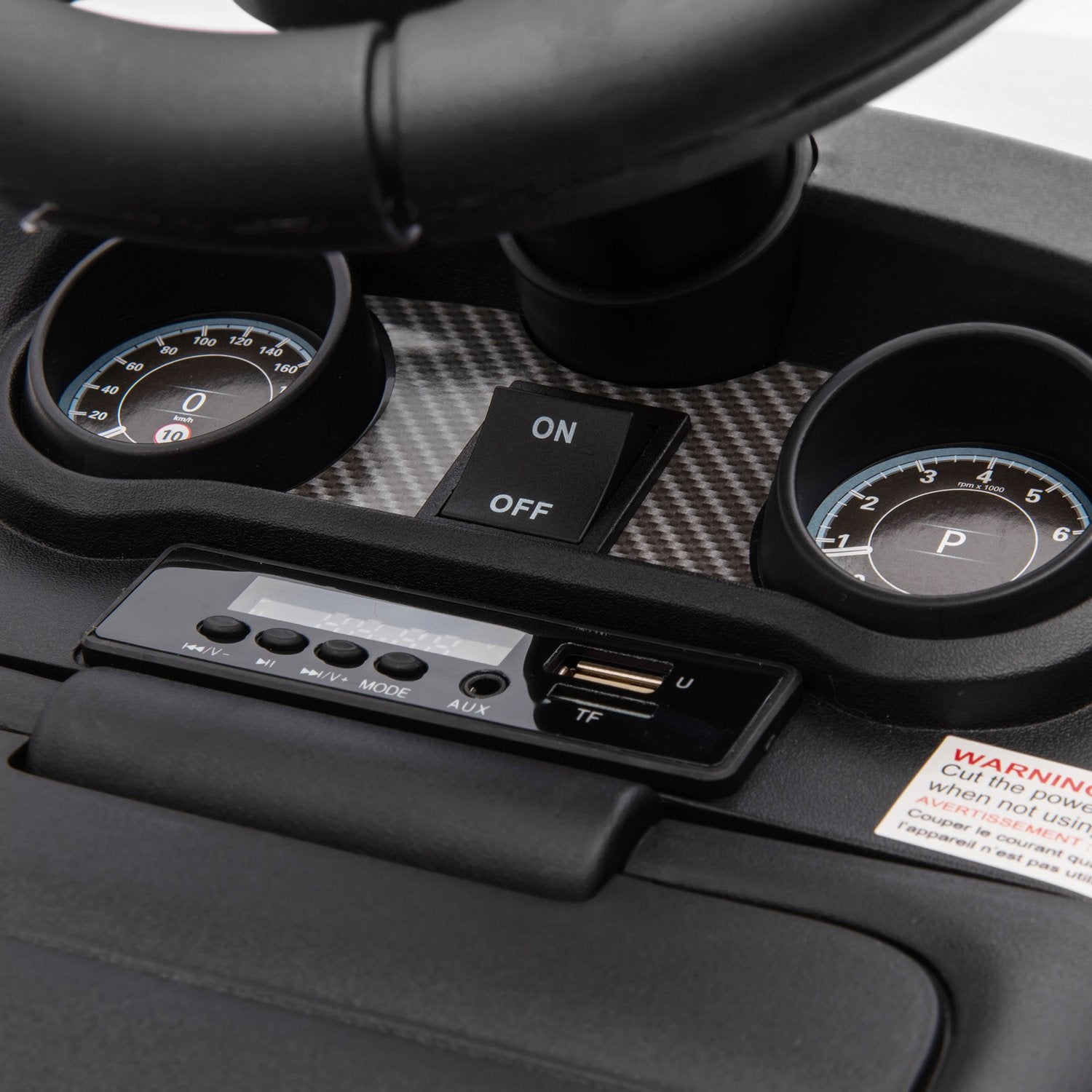 Dětské elektrické auto 2 v 1 s hudbou a světly, bílé