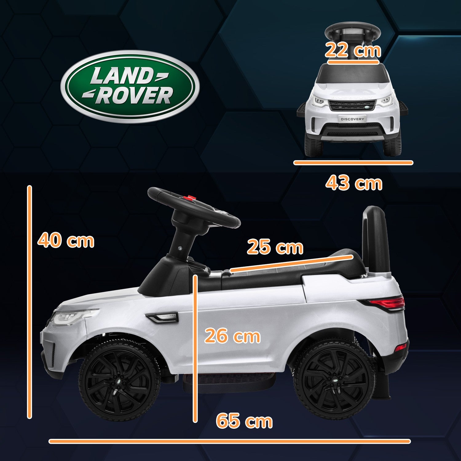 Dětské elektrické auto 2 v 1 s hudbou a světly, bílé