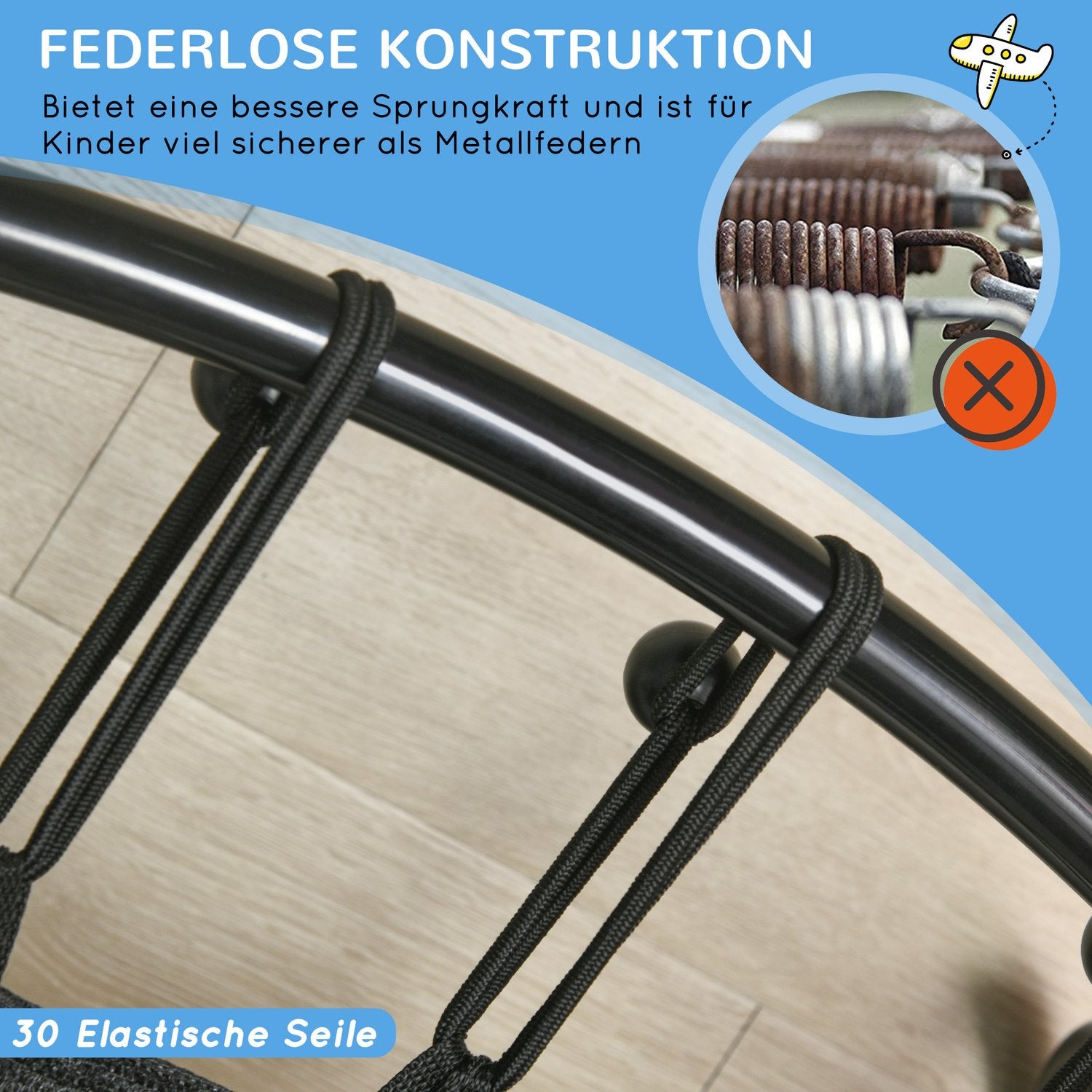 Barnstudsmatta med skyddsnät & basketbåge, 140 cm
