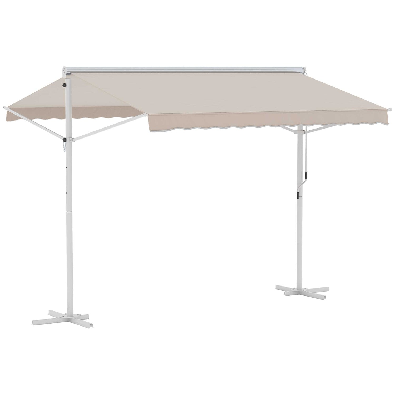 Beige Uteplatsmarkis Med Fällarm 3x3M