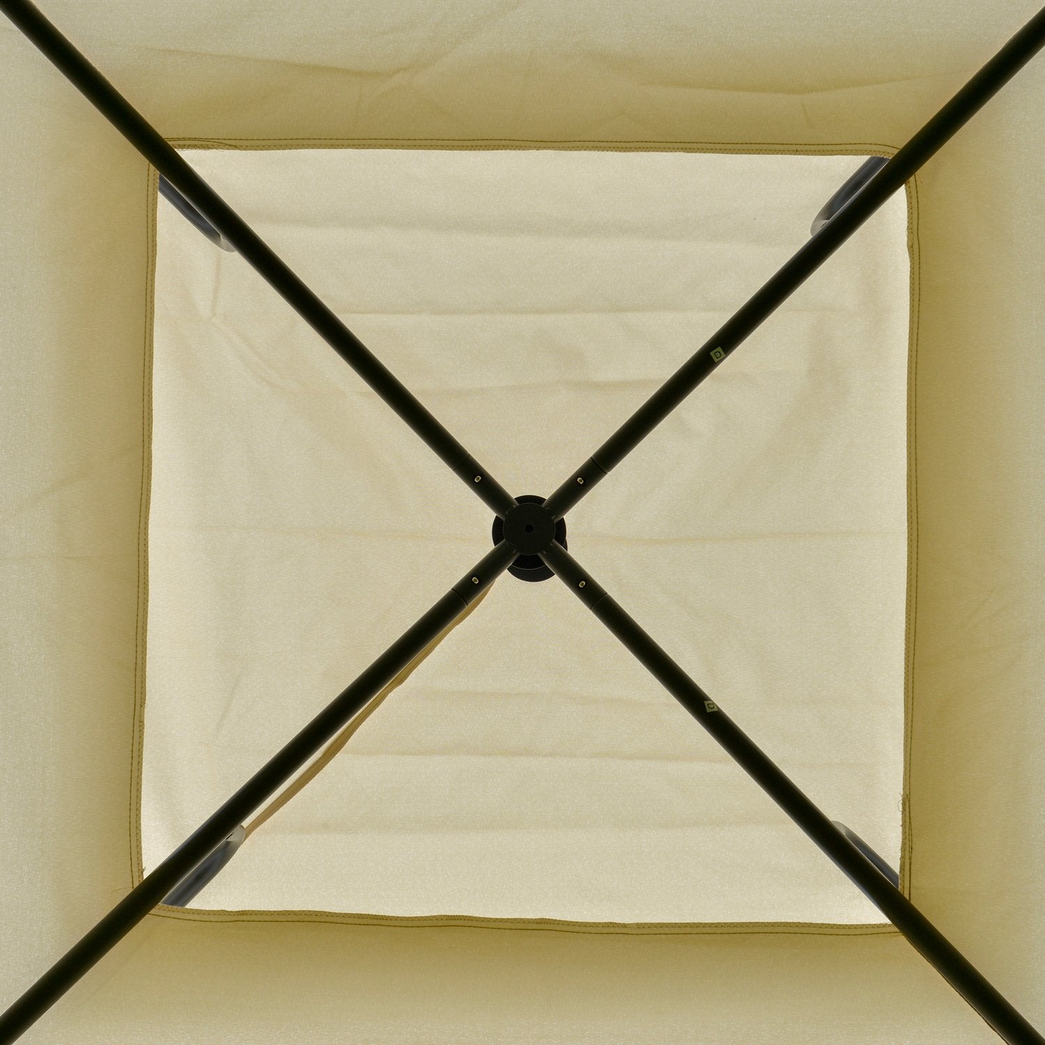 Beige metall polyester paviljongtält, dubbeltak 3,45m