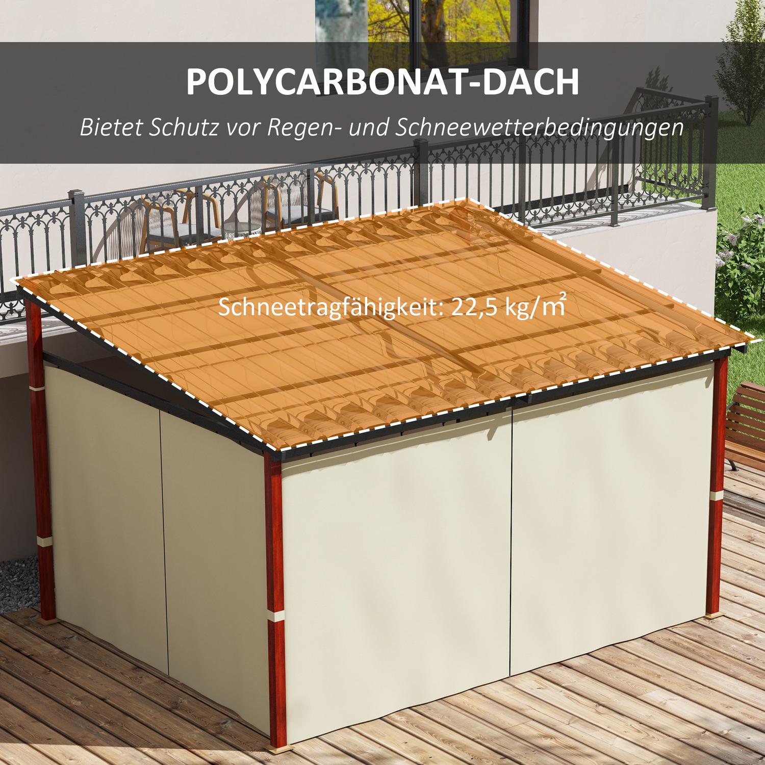 Béžová větruodolná pergola 3,5x3m s nastavitelnou střechou