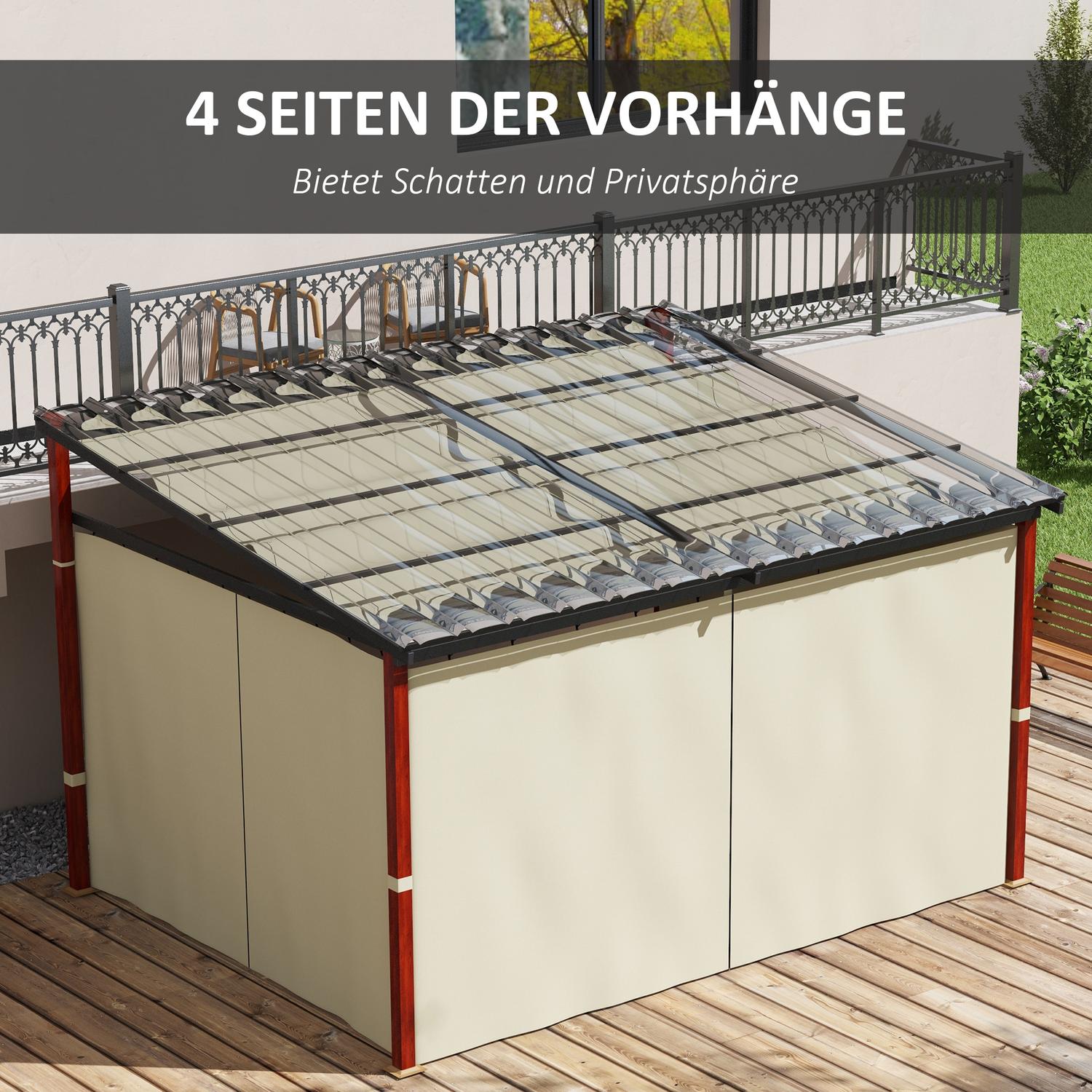 Béžová větruodolná pergola 3,5x3m s nastavitelnou střechou