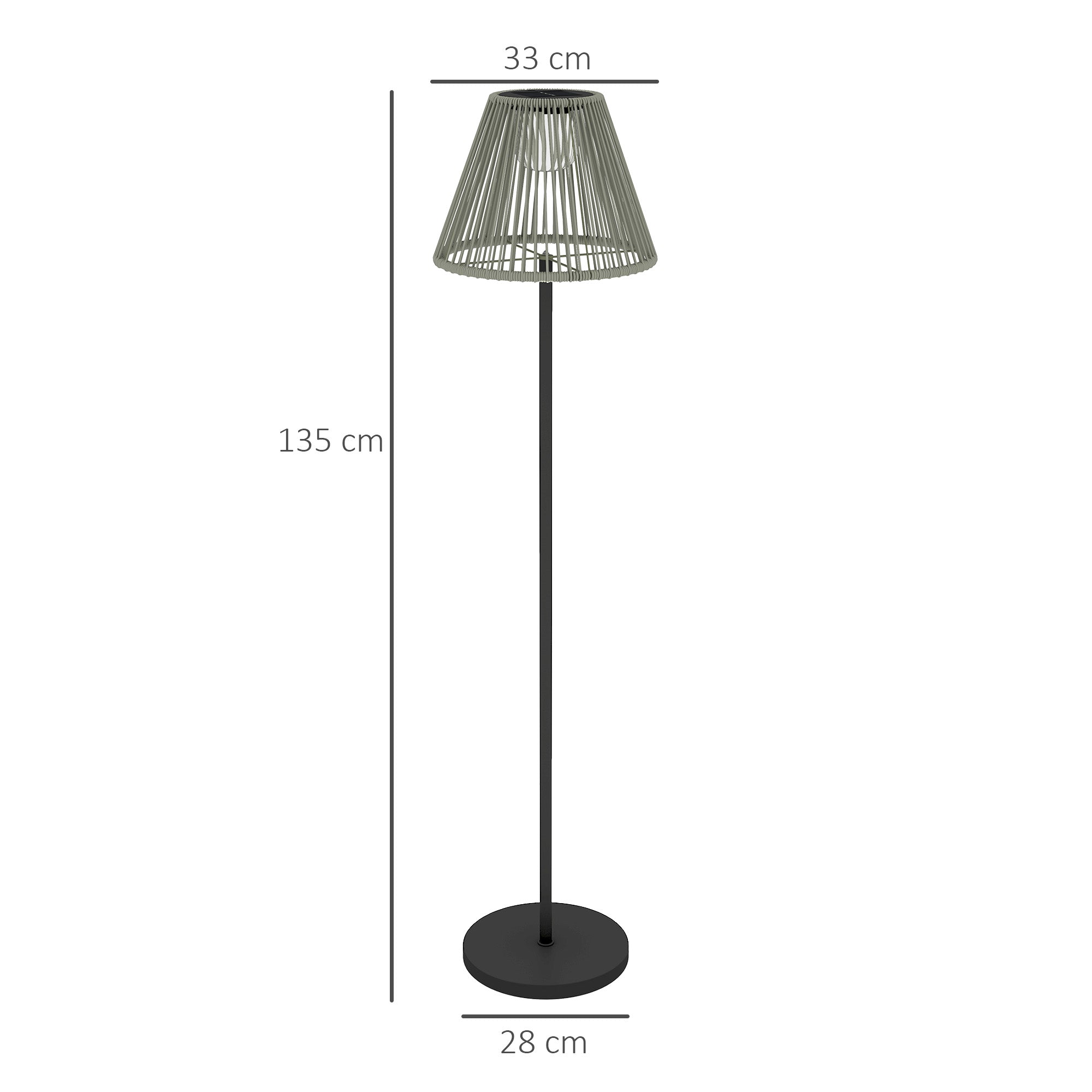 Boho Solar golvlampa, rotting, 25 lysdioder, utomhus, IP44