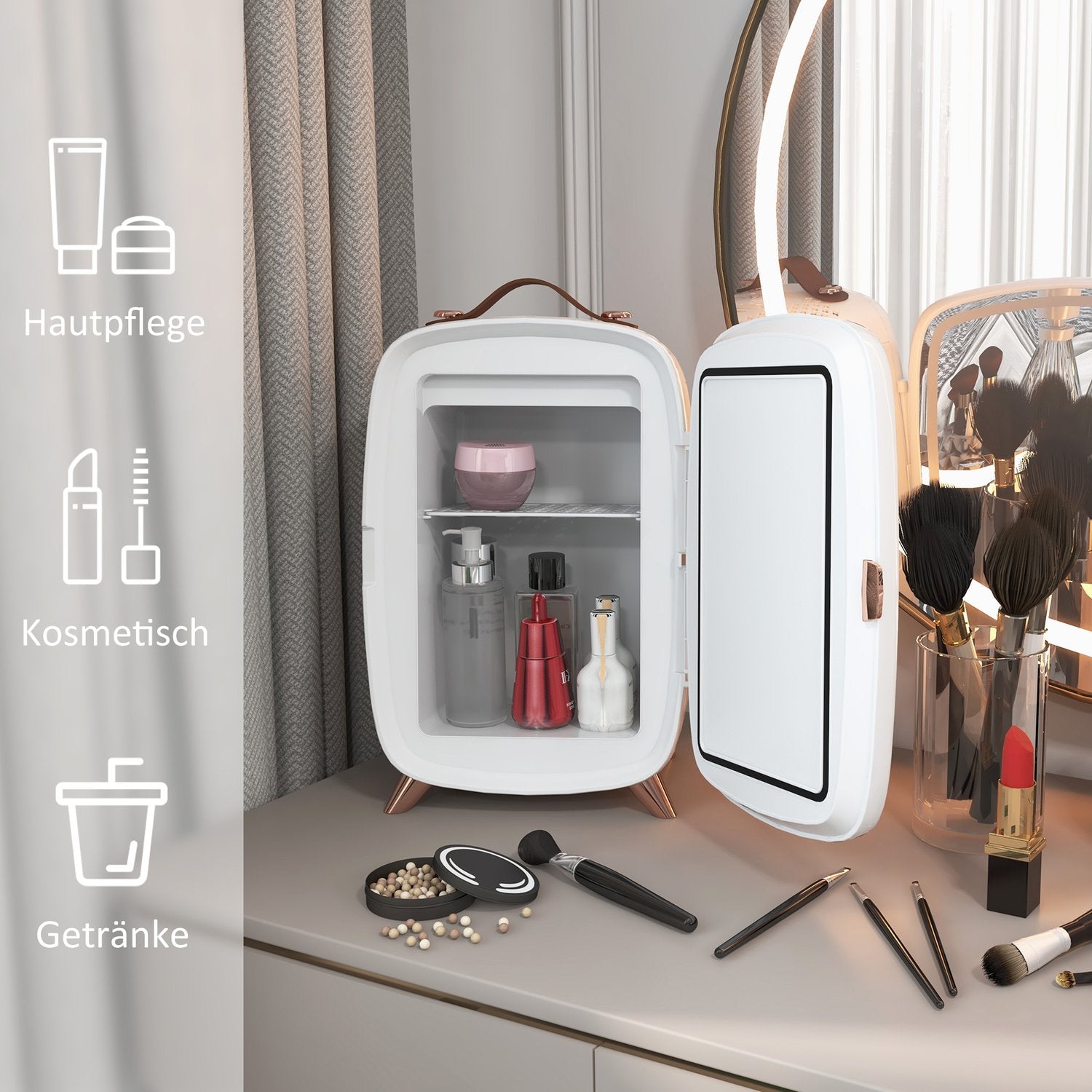 Přenosná 6L mini lednice – chladí kosmetiku a nápoje