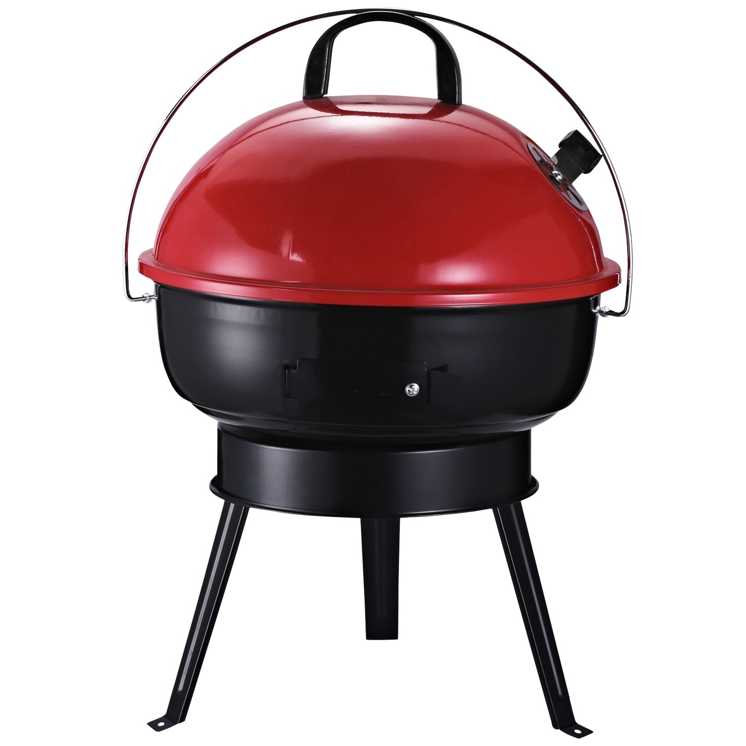 Bärbar kolgrill med vindskydd, metall