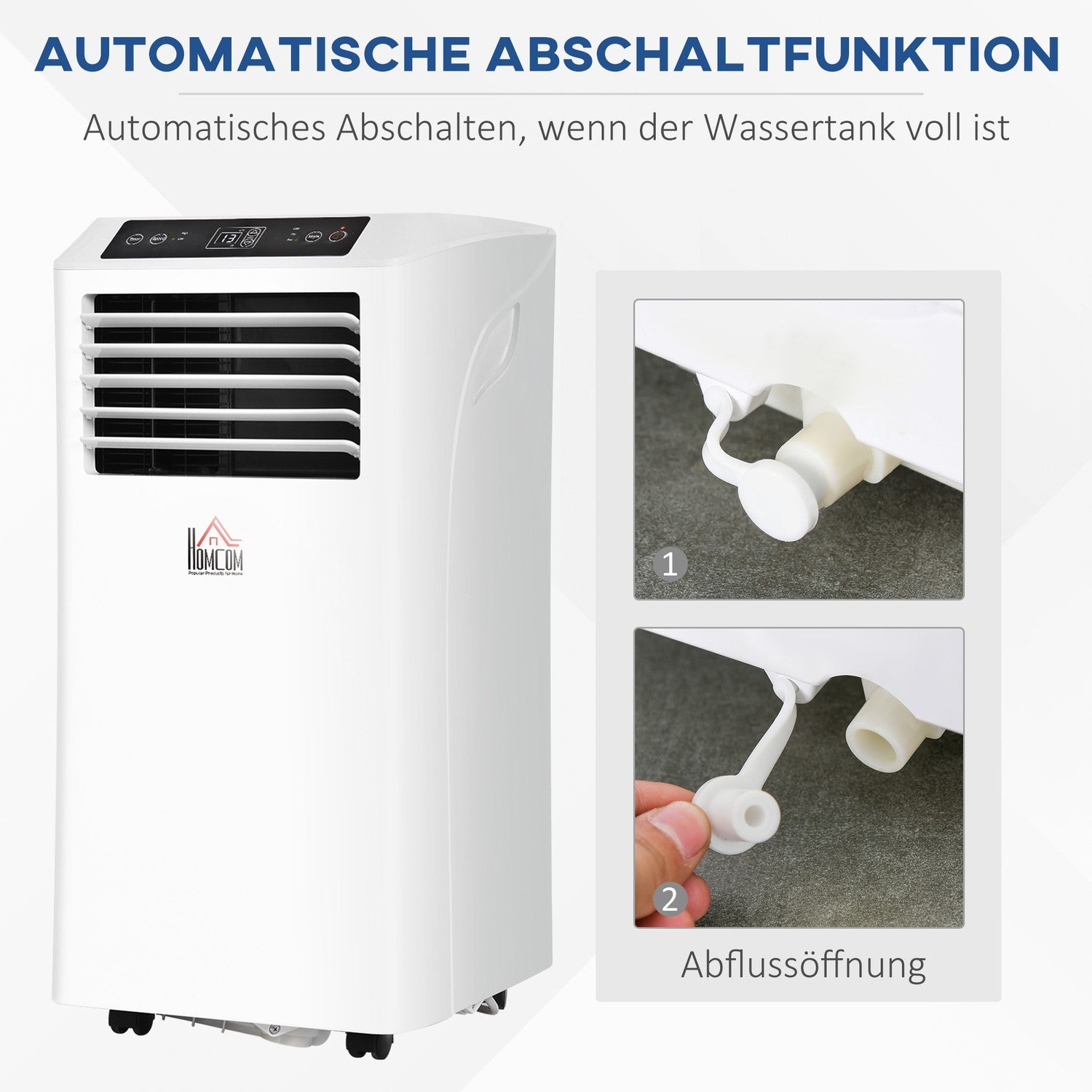 Bärbar luftkonditionering 2,9 kW med avfuktare och timer