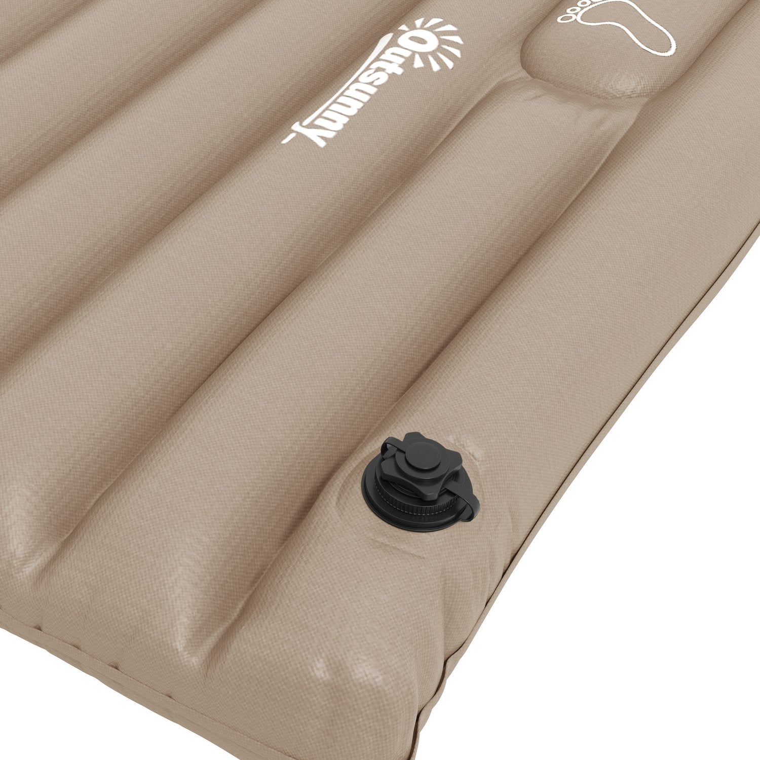 Campingluftmadrass Med Fotpump, Vattenavvisande, Khaki