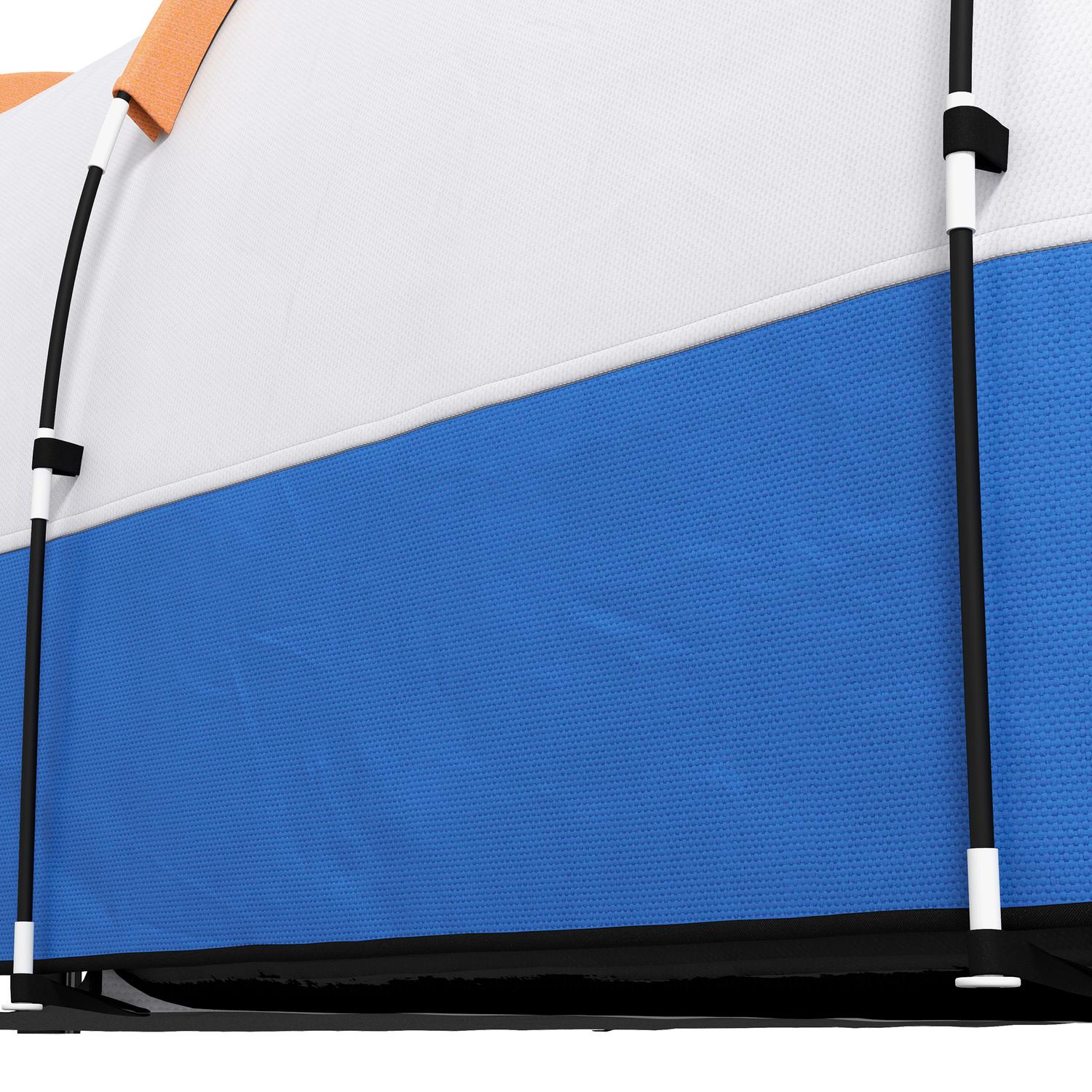 Kempingový stan pro 3 osoby, 2 místnosti, odolný proti větru, vodoodpudivý do 2000 mm