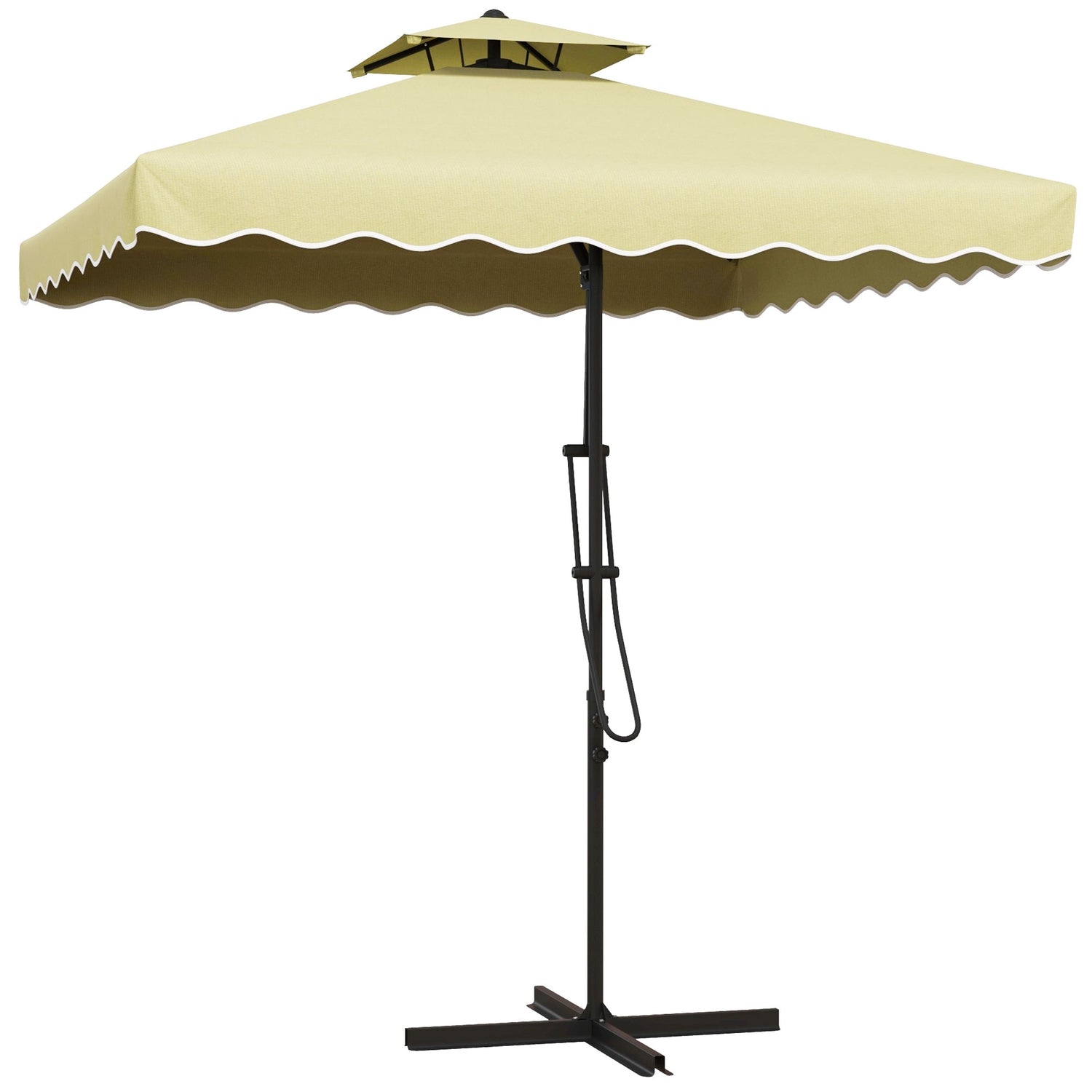 Slunečník s bočním stožárem 243 × 243 cm s UV ochranou a dvojitou střechou