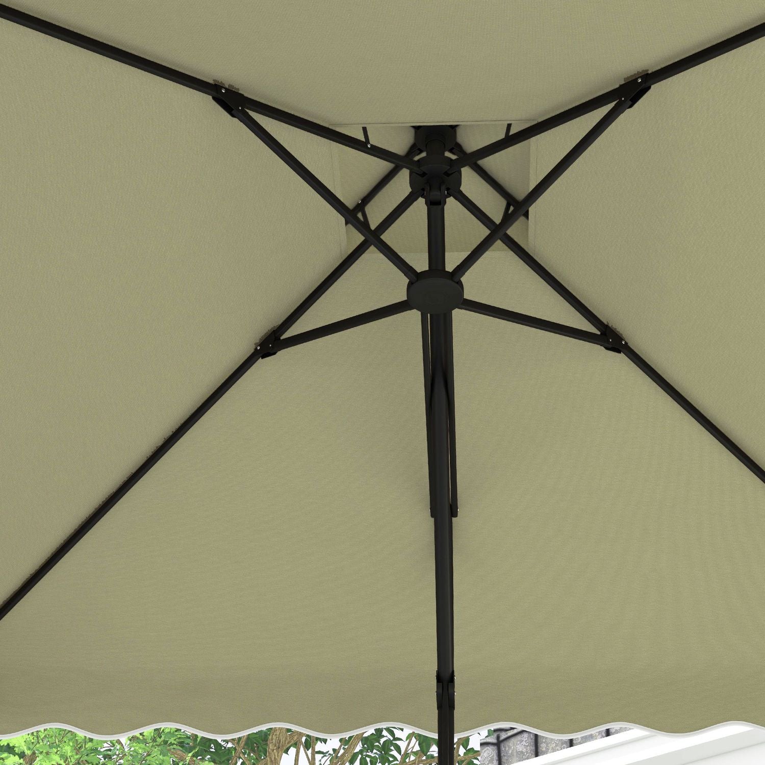 Slunečník s bočním stožárem 243 × 243 cm s UV ochranou a dvojitou střechou