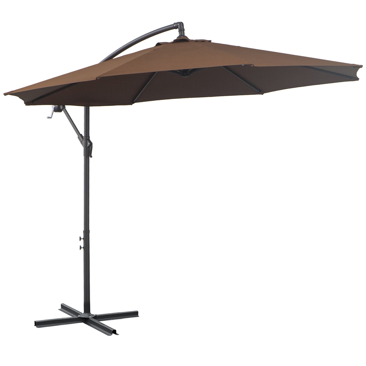 Cantilever Parasoll med vev, Kaffe Ø3x2,5M