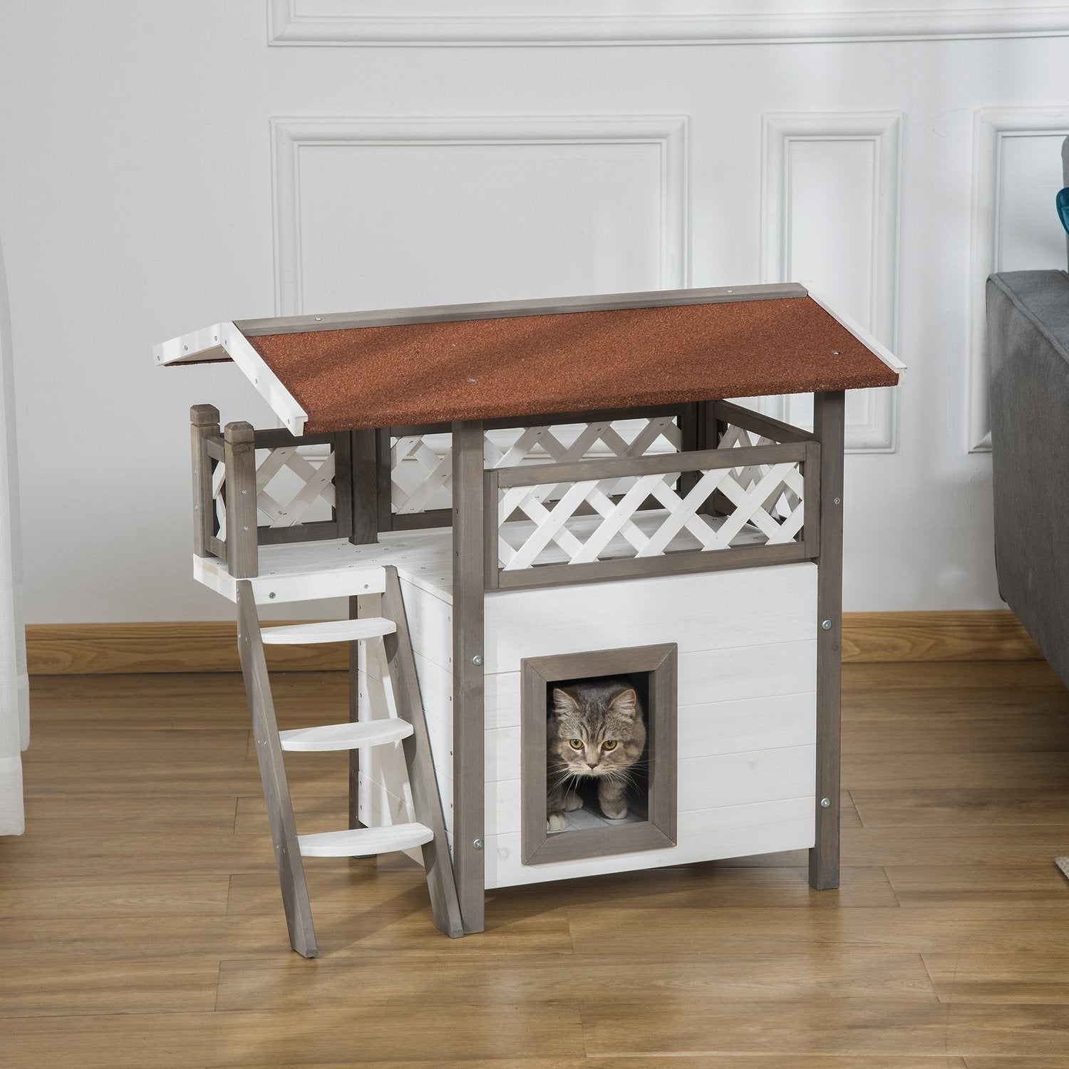 Cat House – Gran Wood, isolerat, inomhus och utomhusbruk