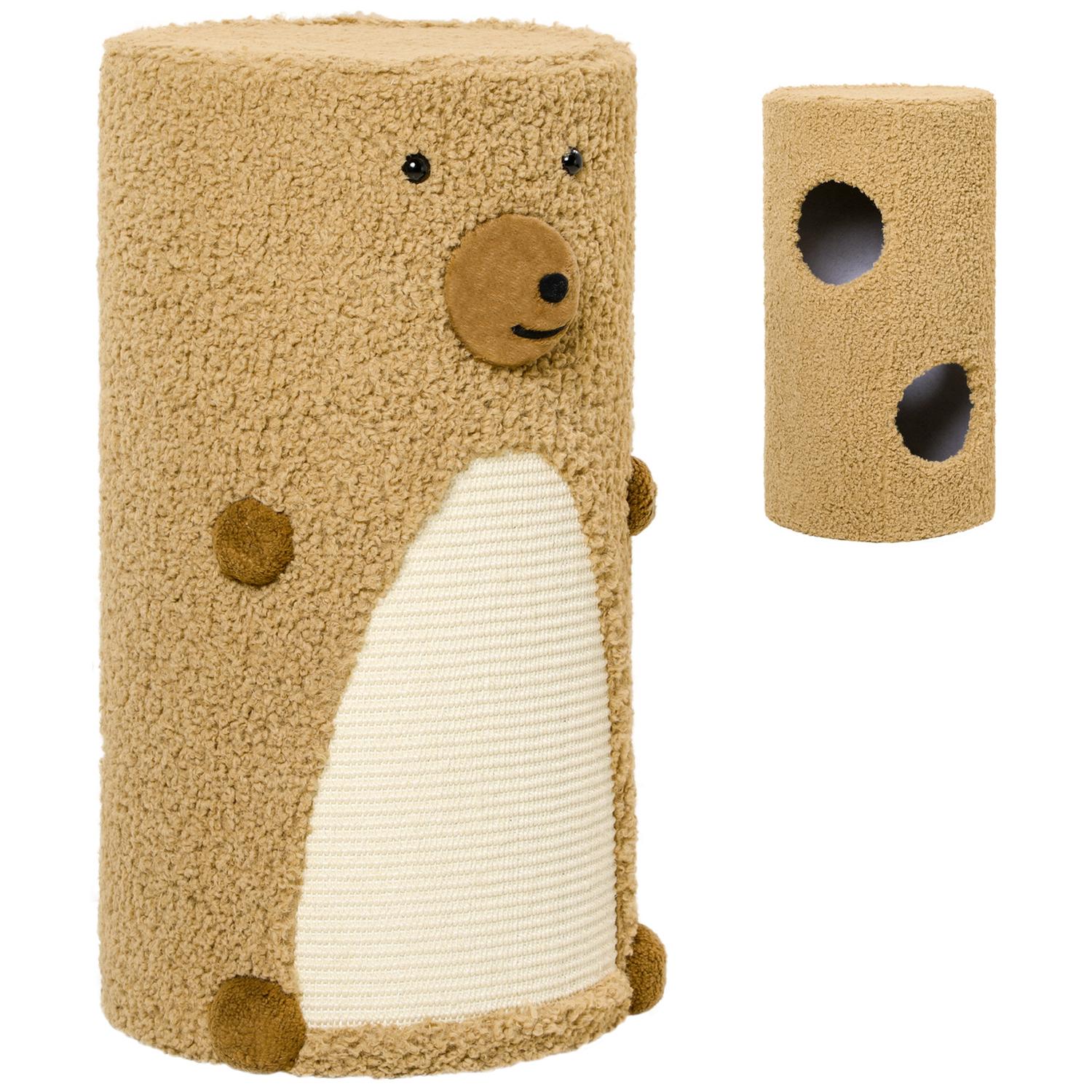 Cat Scratching Tower med grottor och bräda, ljusbrun, 66cm