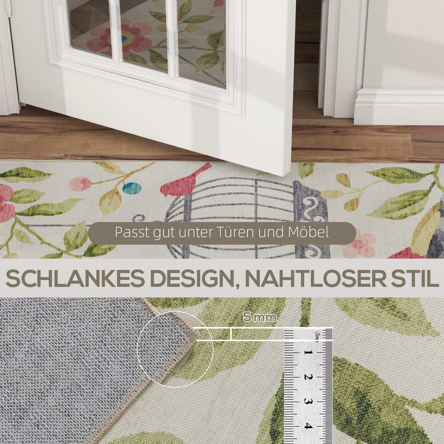 Country Matta, Polyester, Halkfri, Lättskött, 200x140 cm