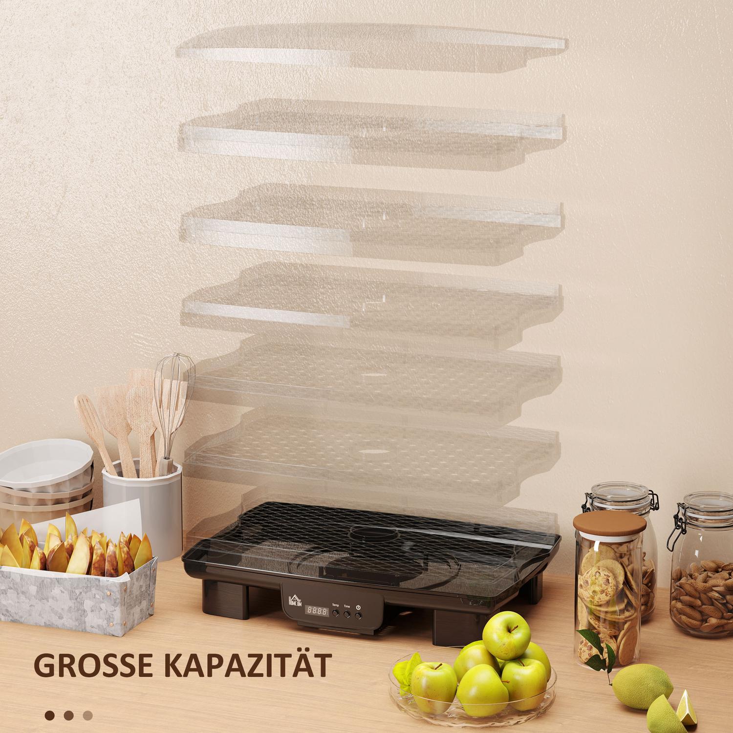 Sušička potravin, 550W, nastavitelný stojan se 6 přihrádkami, časovač 40-70°C