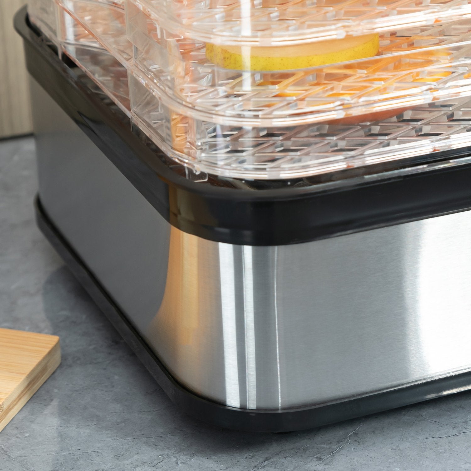 Dehydrator med timer & temperaturkontroll, 5 nivåer, rostfritt stål