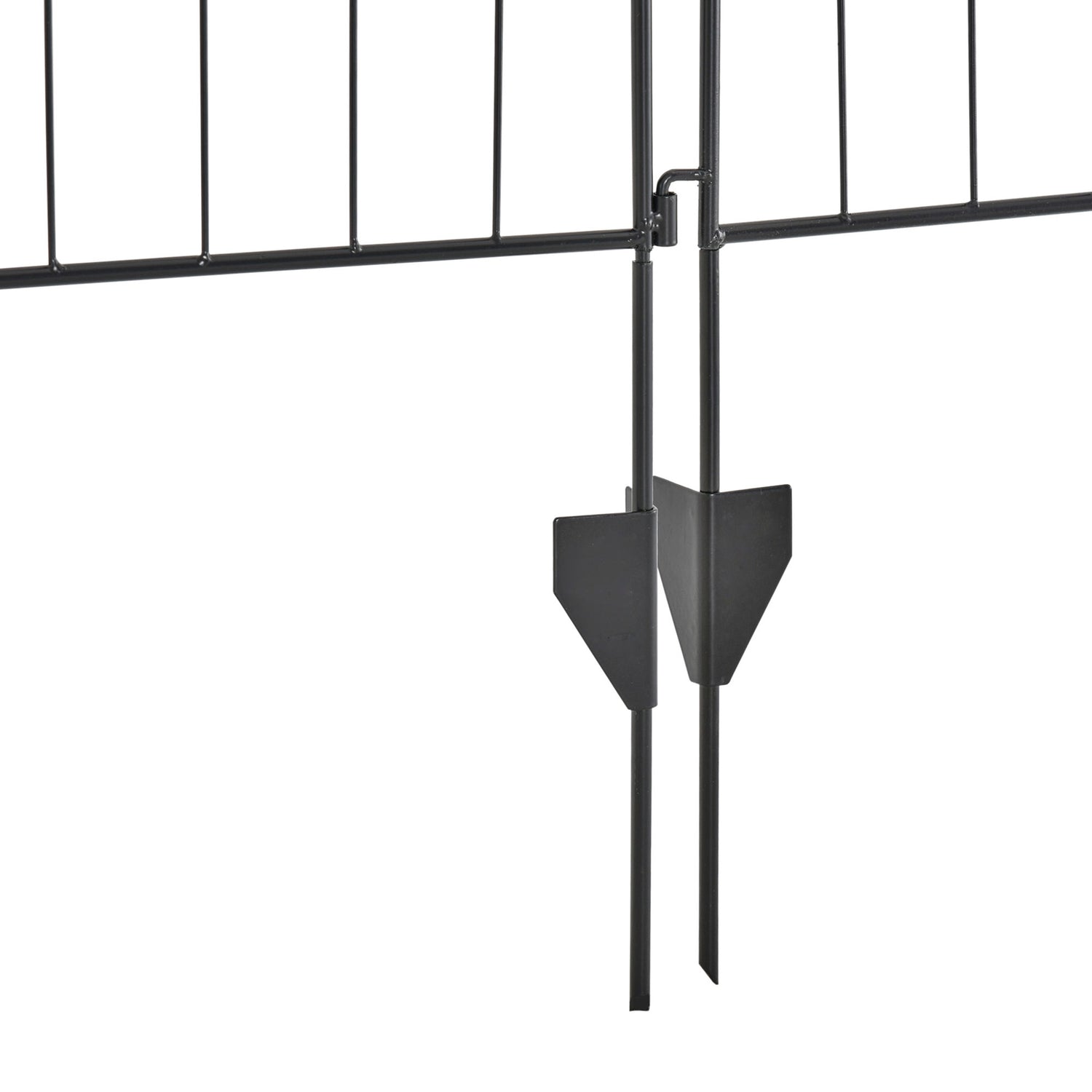 Dekorativní černý kovový zahradní plot, sada 4 panelů, 365x112 cm
