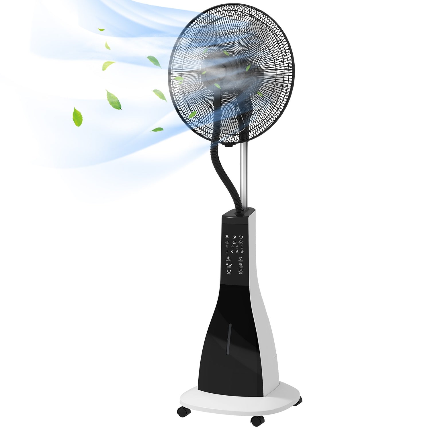 Mlhový ventilátor s dálkovým ovládáním, nádrž 3 l, 3 rychlosti, černý