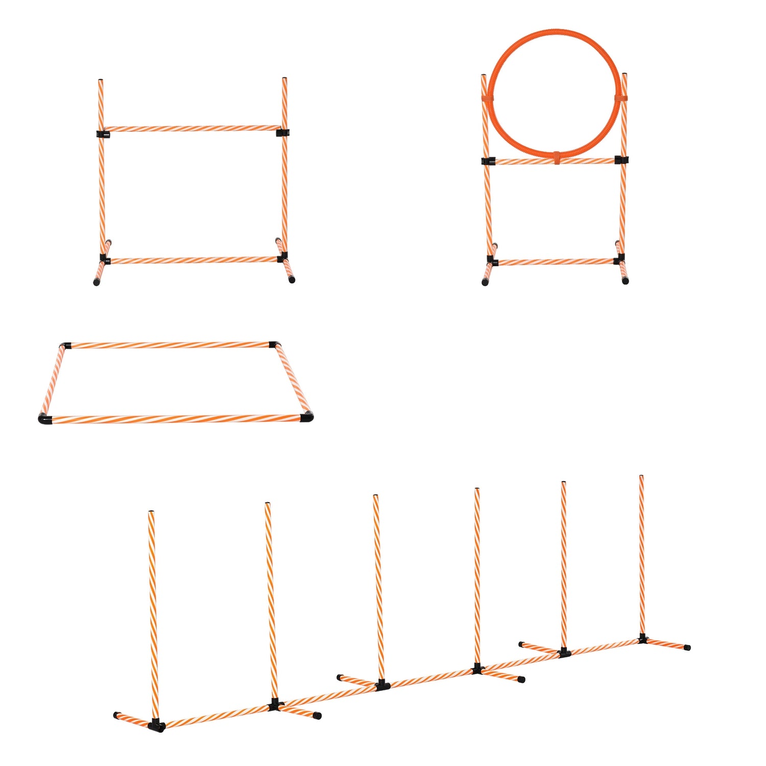 Dog Agility Training Set med Tunnel, Portable Orange/Vit