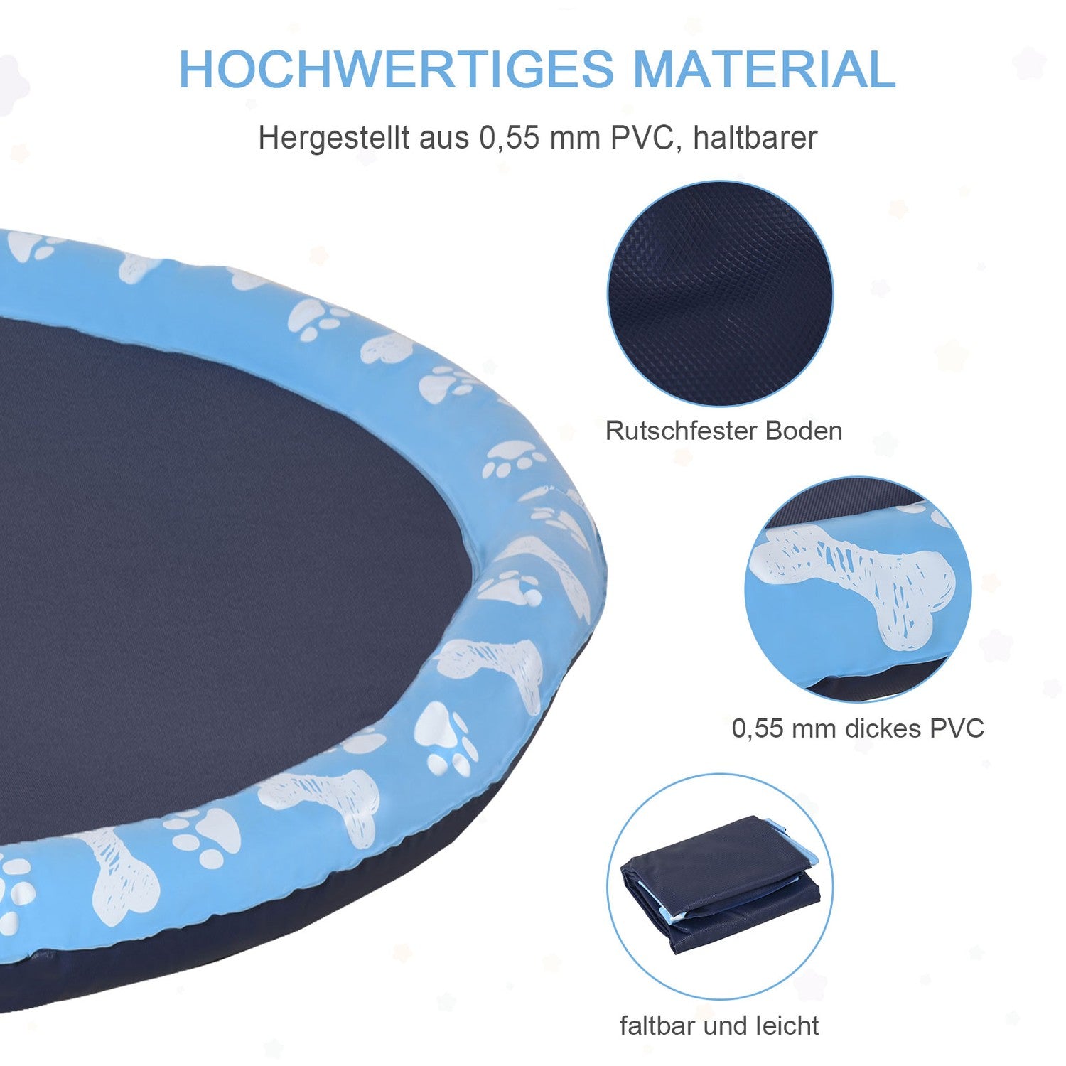 Dog Splash Sprinkler Pad – 150 cm, Anti-Slip PVC Mat