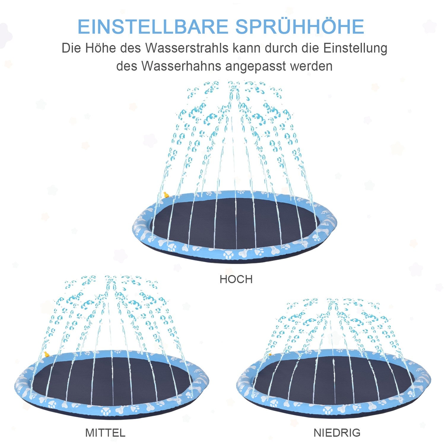 Dog Splash Sprinkler Pad – 150 cm, Anti-Slip PVC Mat