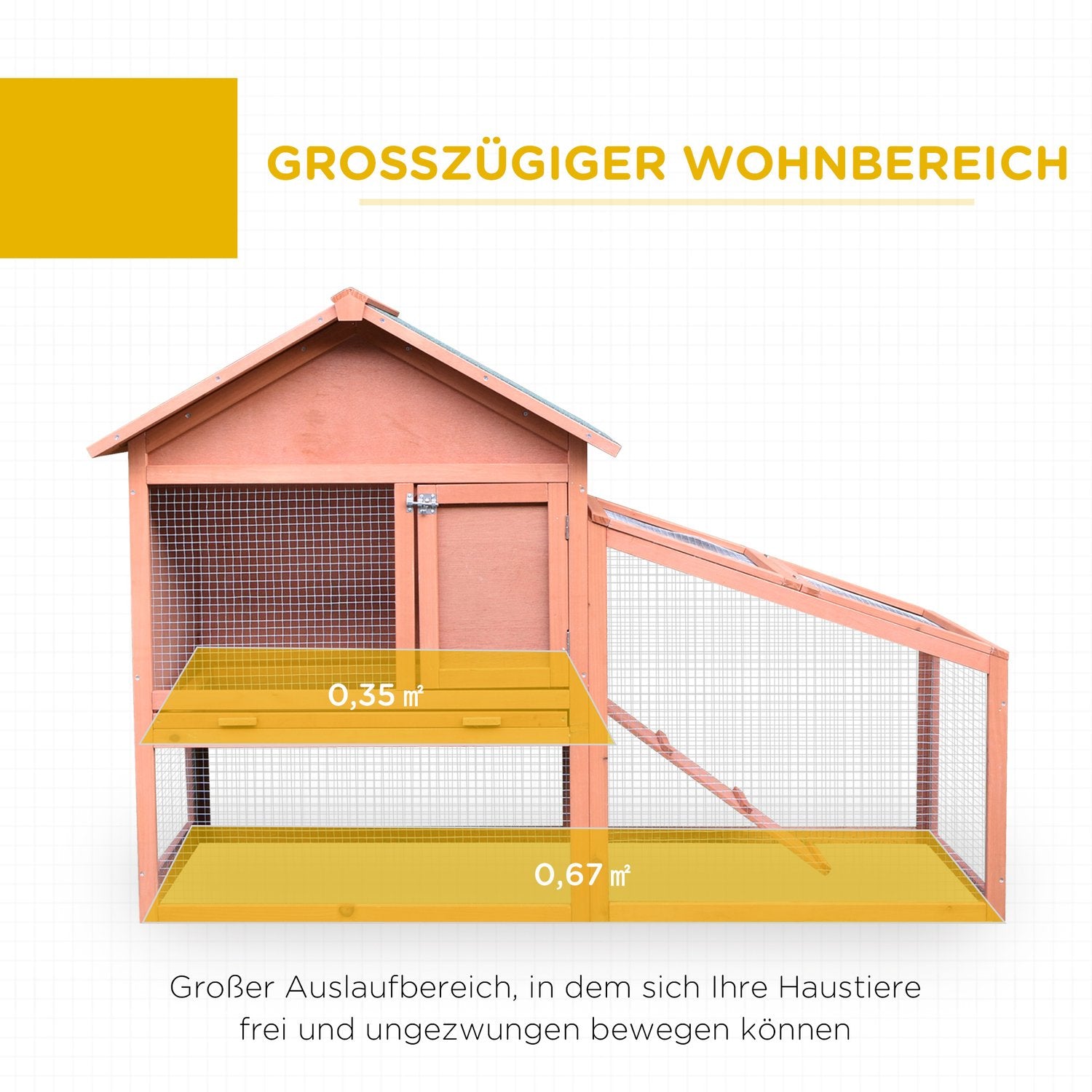 Dubbeldäckare utomhusbur för smådjur, gran – 144x64,5x100 cm