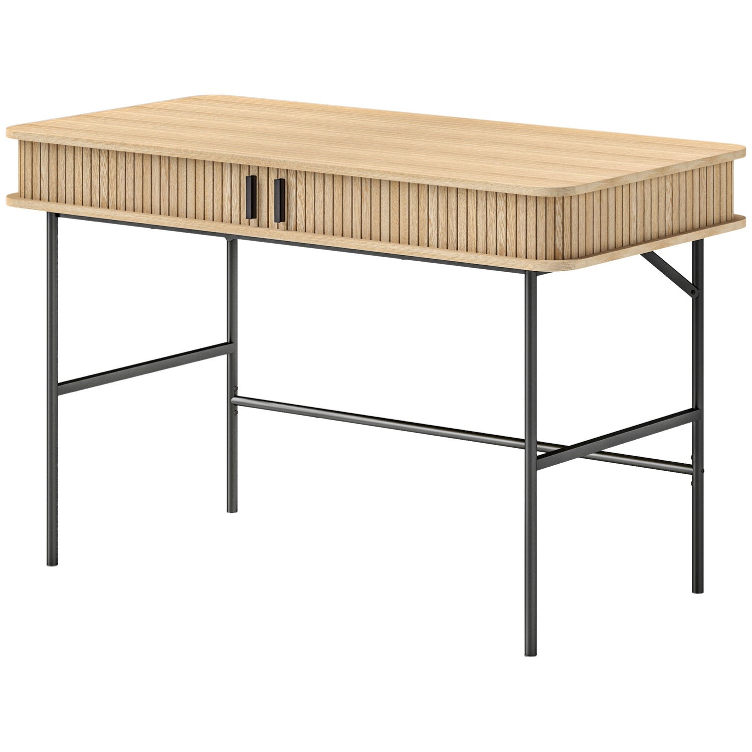 Dubový psací stůl s úložným prostorem, kancelářský stůl s policí – 120x60x76,5 cm