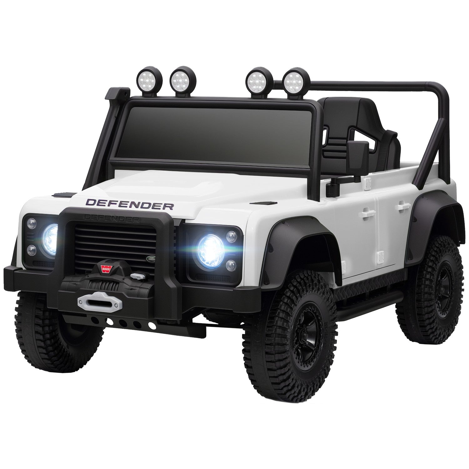 Elbil för barn, 12V batteri, Fjärrkontroll, Vit
