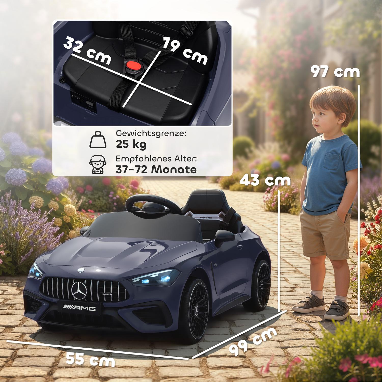 Elbil för barn, Mercedes-design, 12V, fjärrkontroll