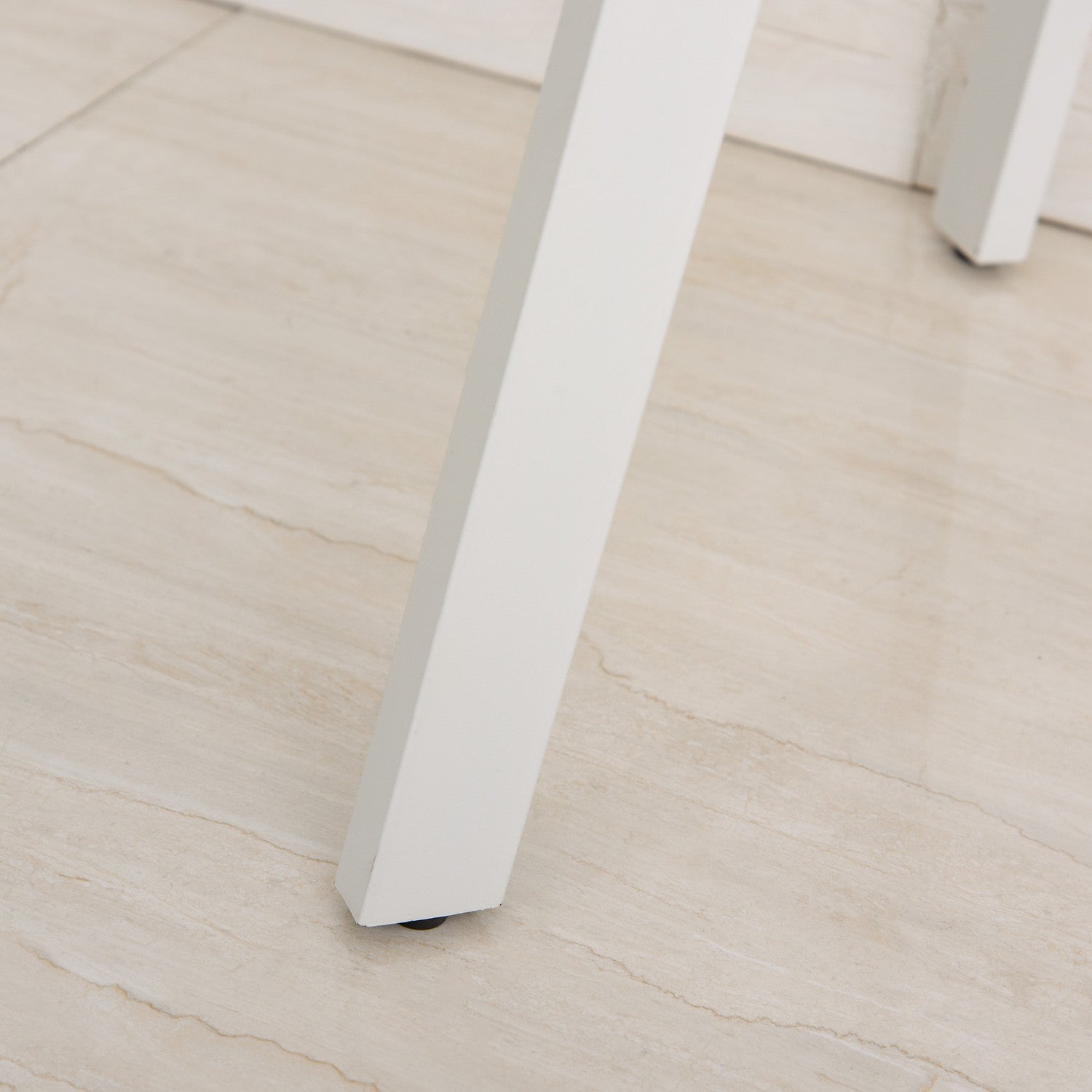 Elegant vitt kontorsbord med lådor, MDF & stål, 120x60x76 cm