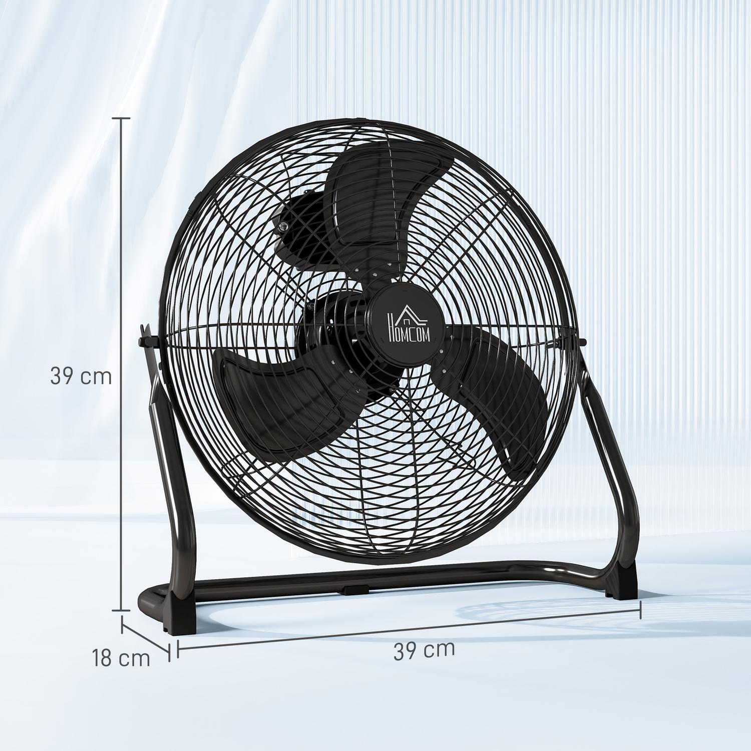 Elektrický stolní ventilátor, 4 rychlosti, nastavitelný úhel 120°, černý