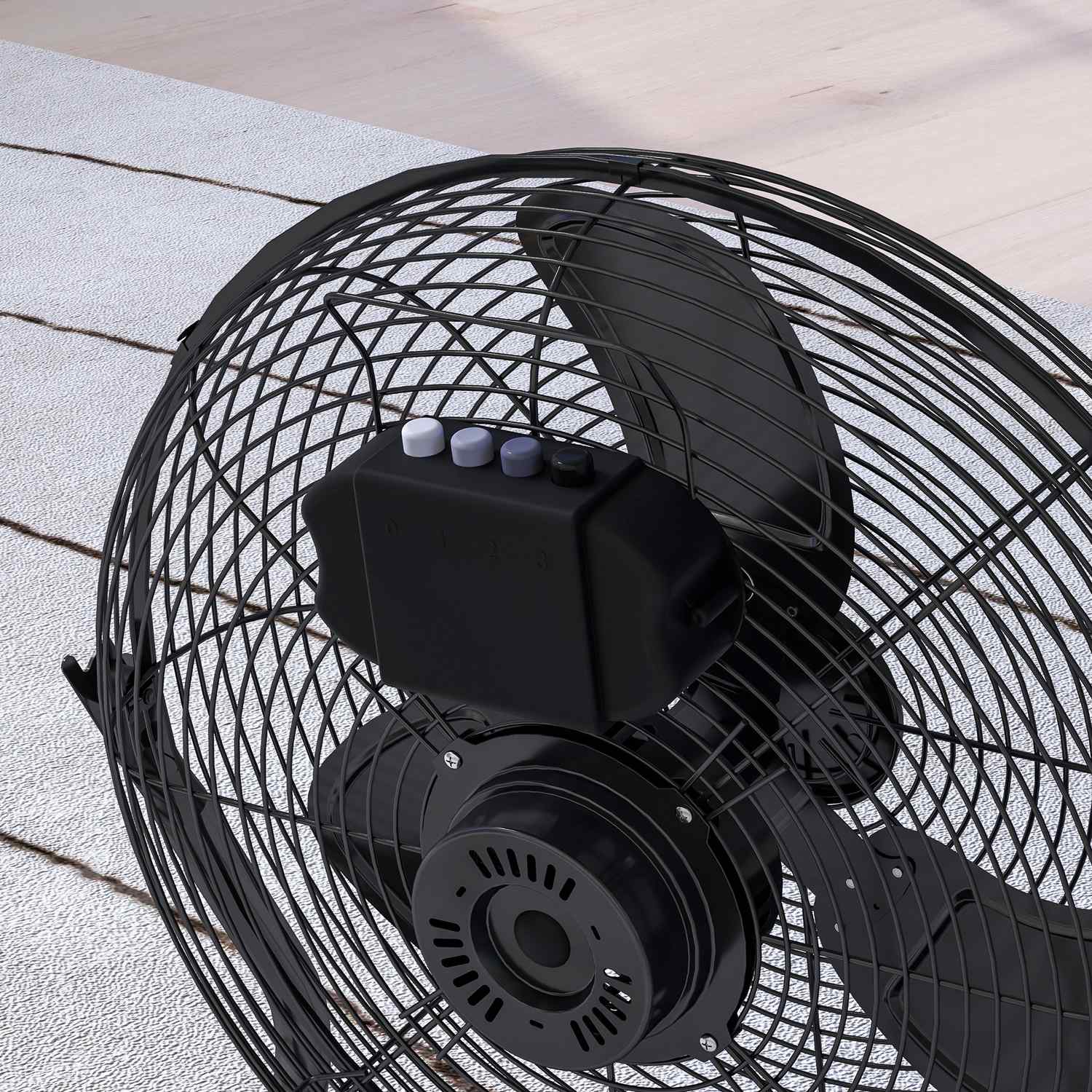Elektrický stolní ventilátor, 4 rychlosti, nastavitelný úhel 120°, černý