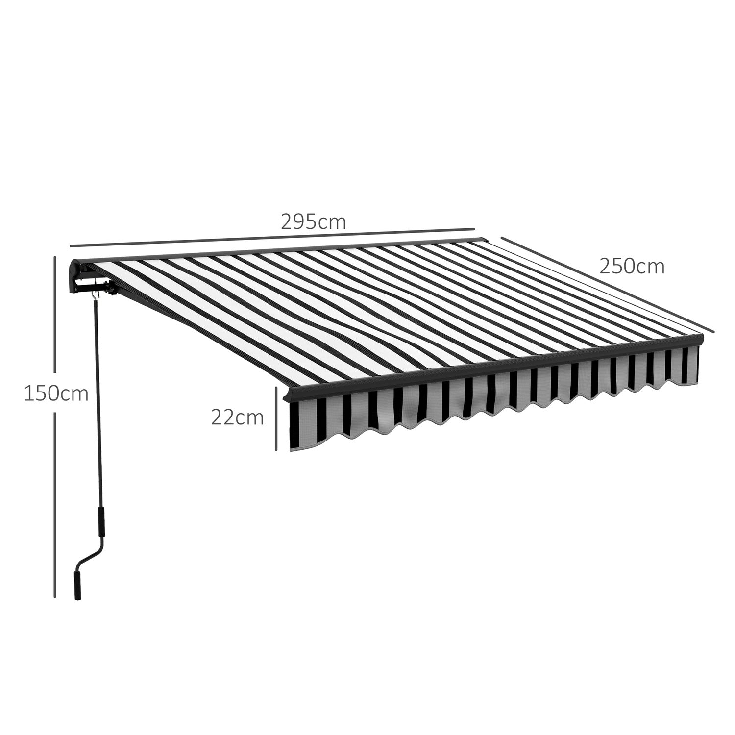 Elektrická markýza s výklopnými rameny a UV ochranou, 295x250 cm