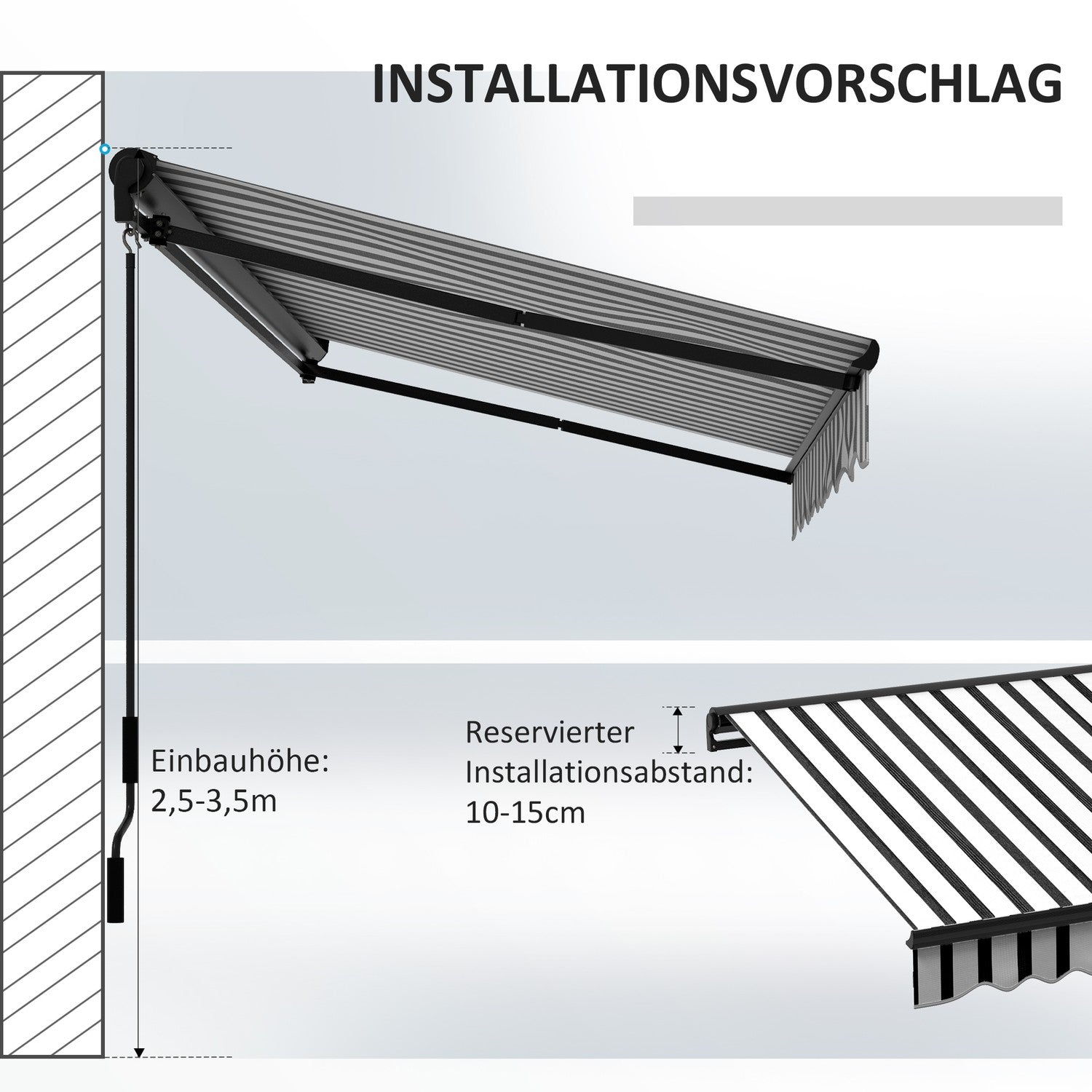 Elektrická markýza s výklopnými rameny a UV ochranou, 295x250 cm
