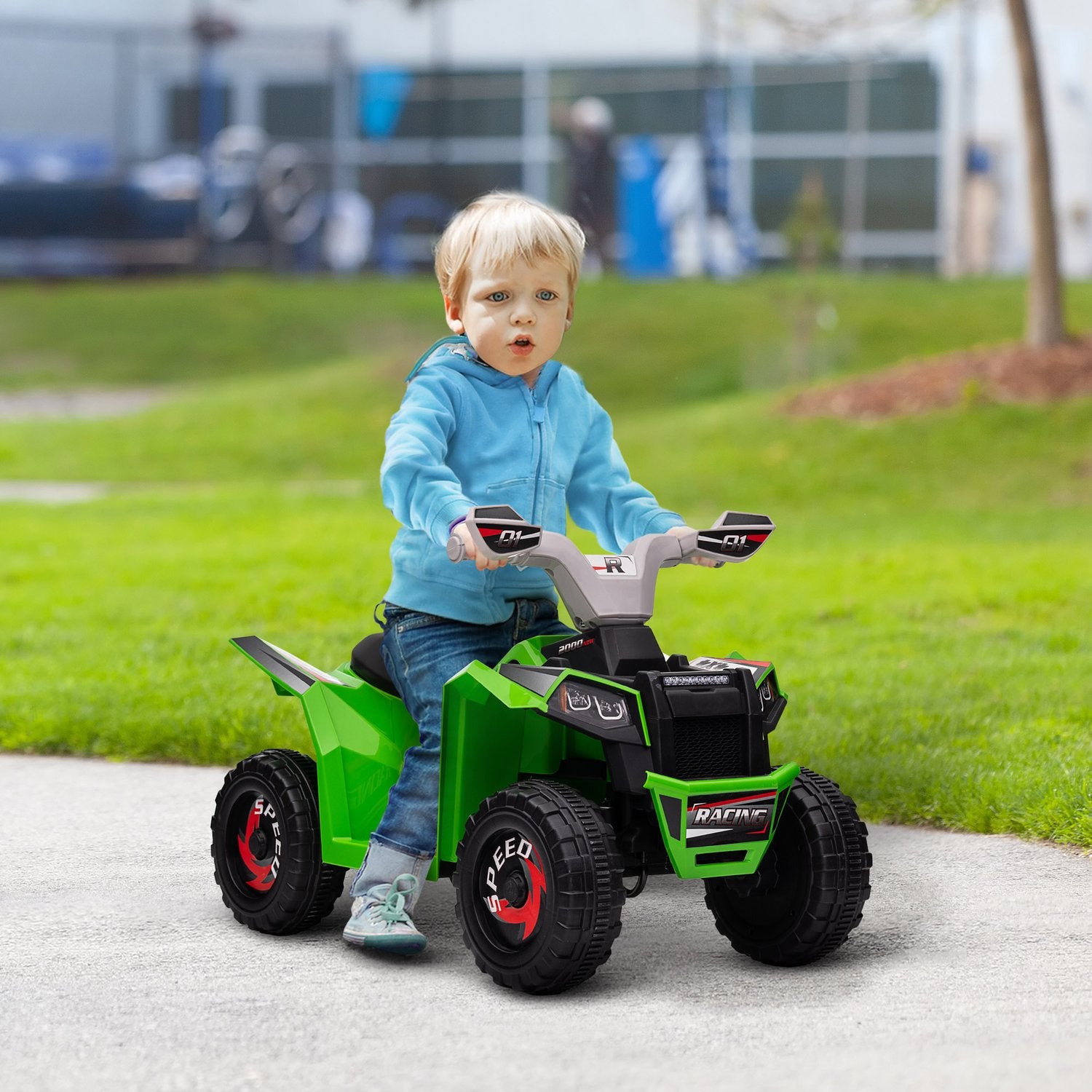 Elektrisk fyrhjuling för barn, 2,5 km/h, 50 min åktid