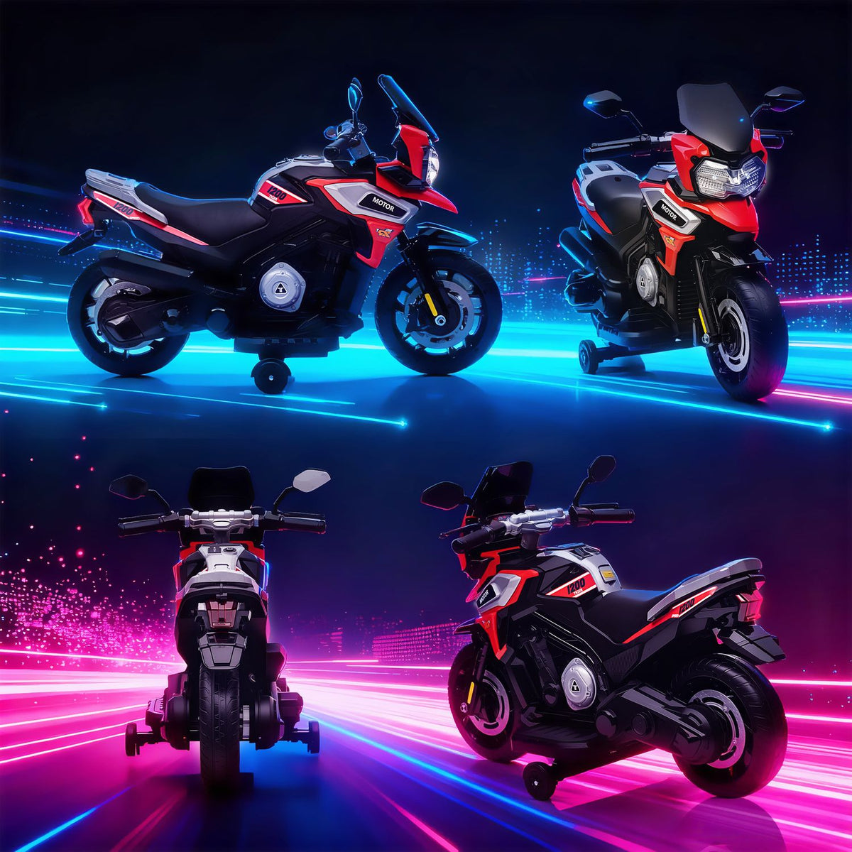 Elektrická motorka pro batolata 18–36 měsíců, červená