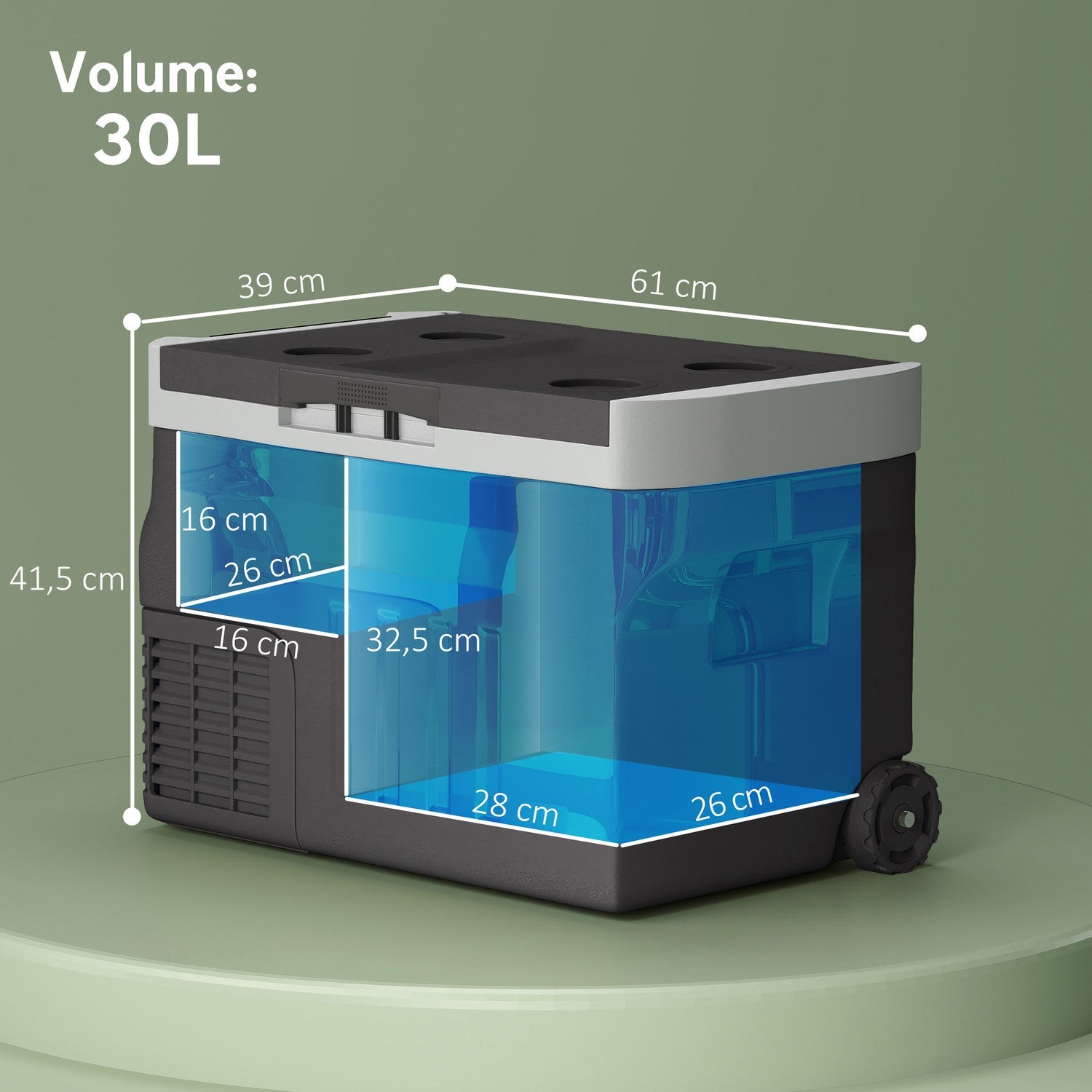 Elektrický chladicí box, 30L, LED, ECO Mode, 12/230V, černý