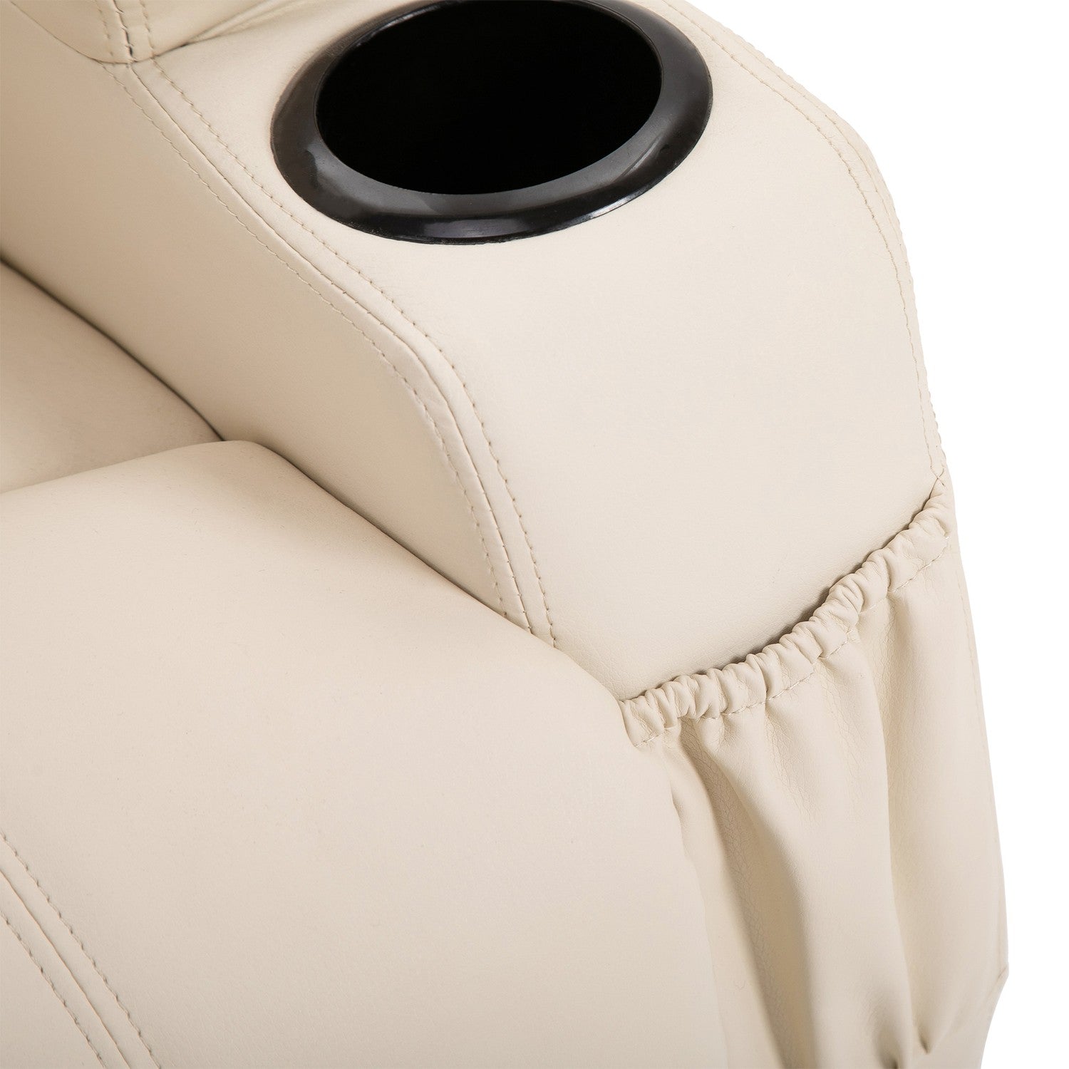 Elektrisk liggande massagestol, konstläder, beige