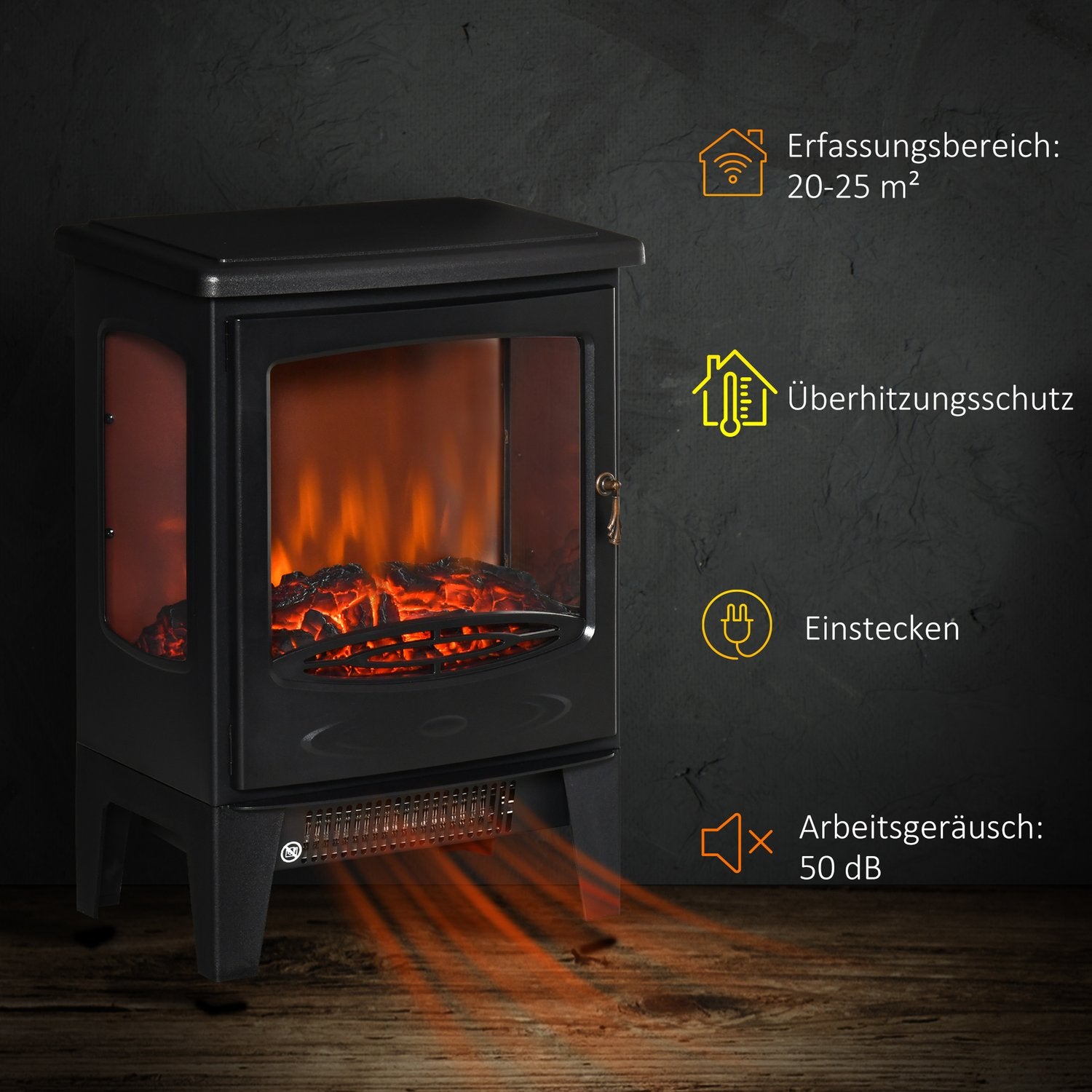 Elektrisk spisvärmare, 900W/1800W, 3-sidig vy