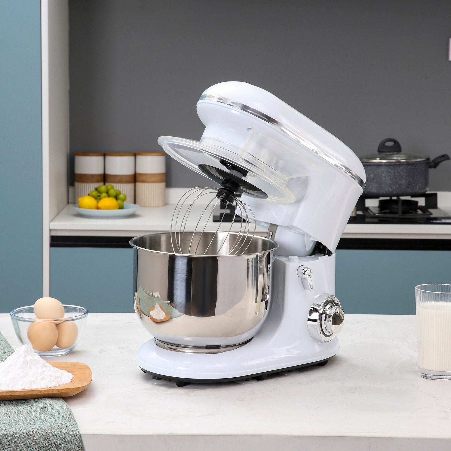 Elektrisk stavmixer med stativ, 5,5L skål, 1200W, 6 hastigheter