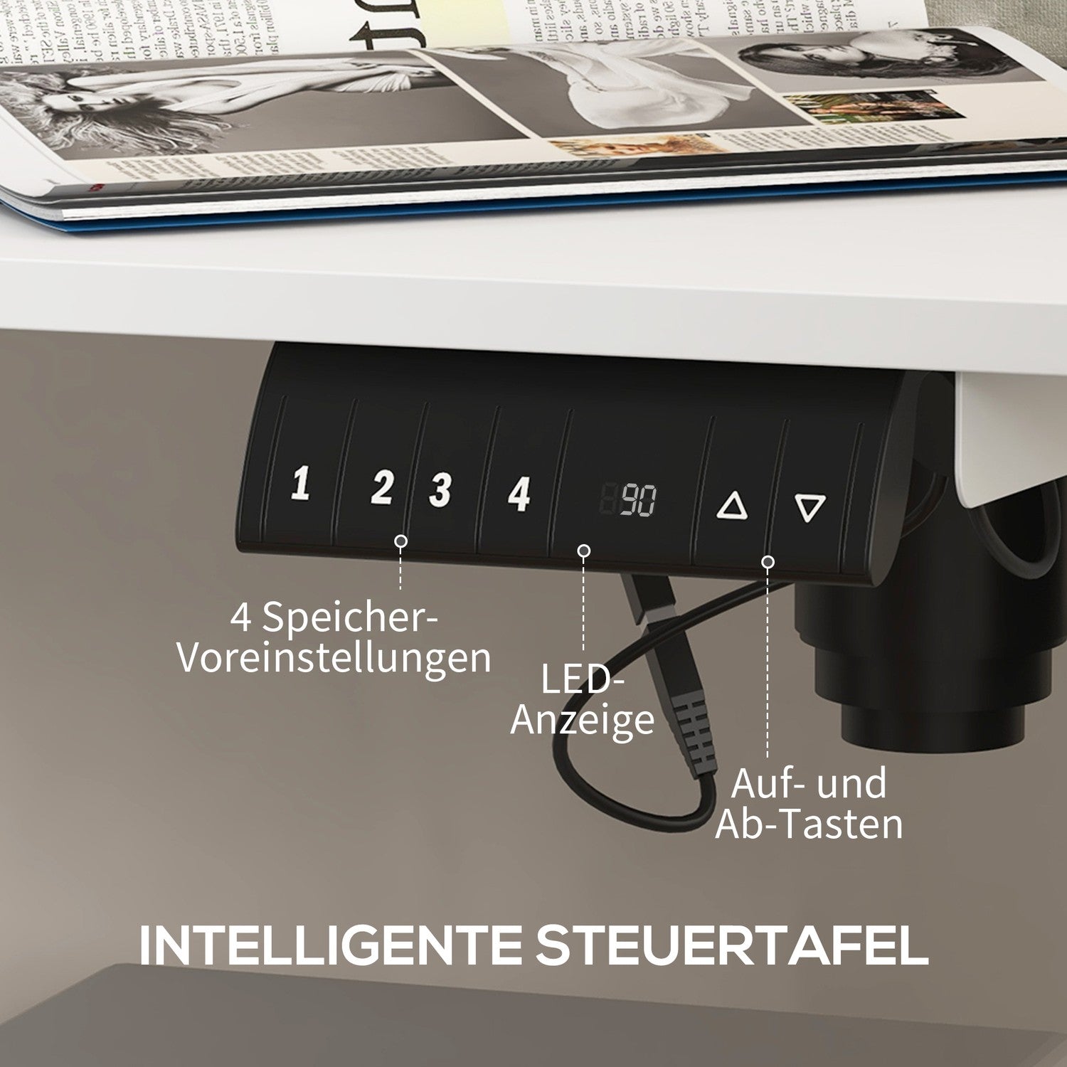 Elektriskt höj- och sänkbart skrivbord med minne och anti-kollision