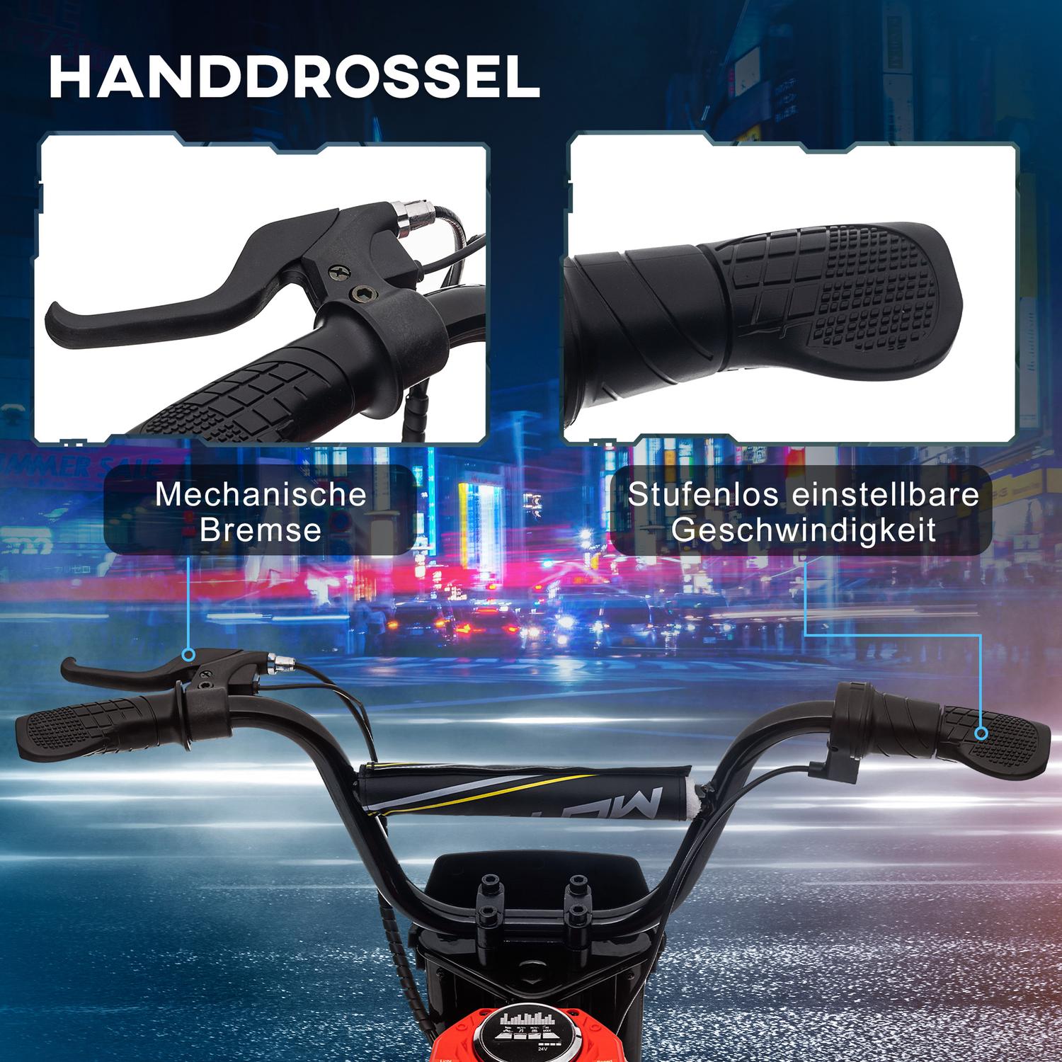 Elektrická motorka pro děti, 24V 350W, 8-16 KMH, 12"" pneumatiky