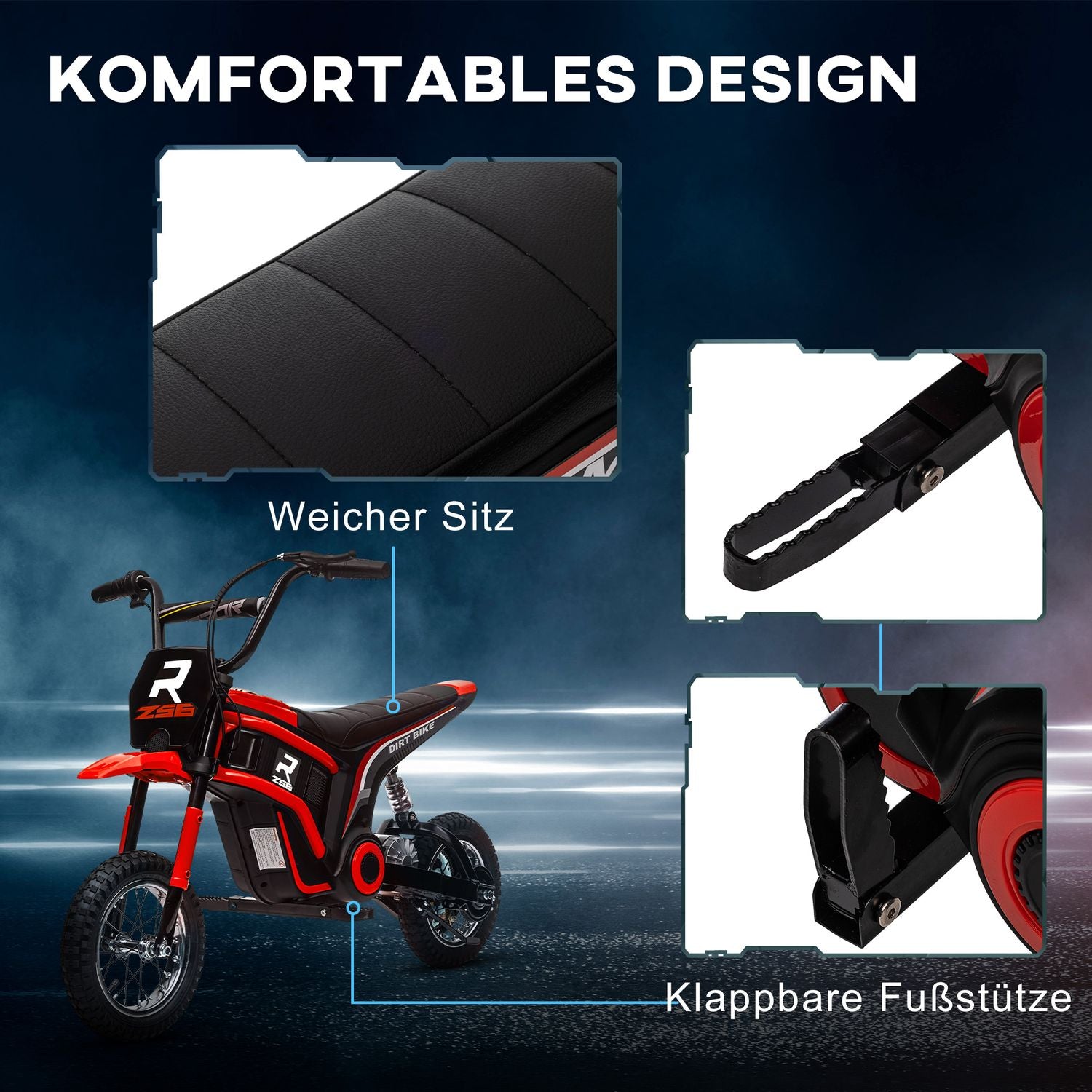 Elektrická motorka pro děti, 24V 350W, 8-16 KMH, 12"" pneumatiky