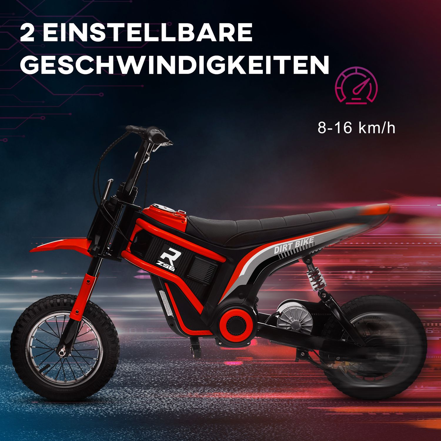 Elektrická motorka pro děti, 24V 350W, 8-16 KMH, 12"" pneumatiky