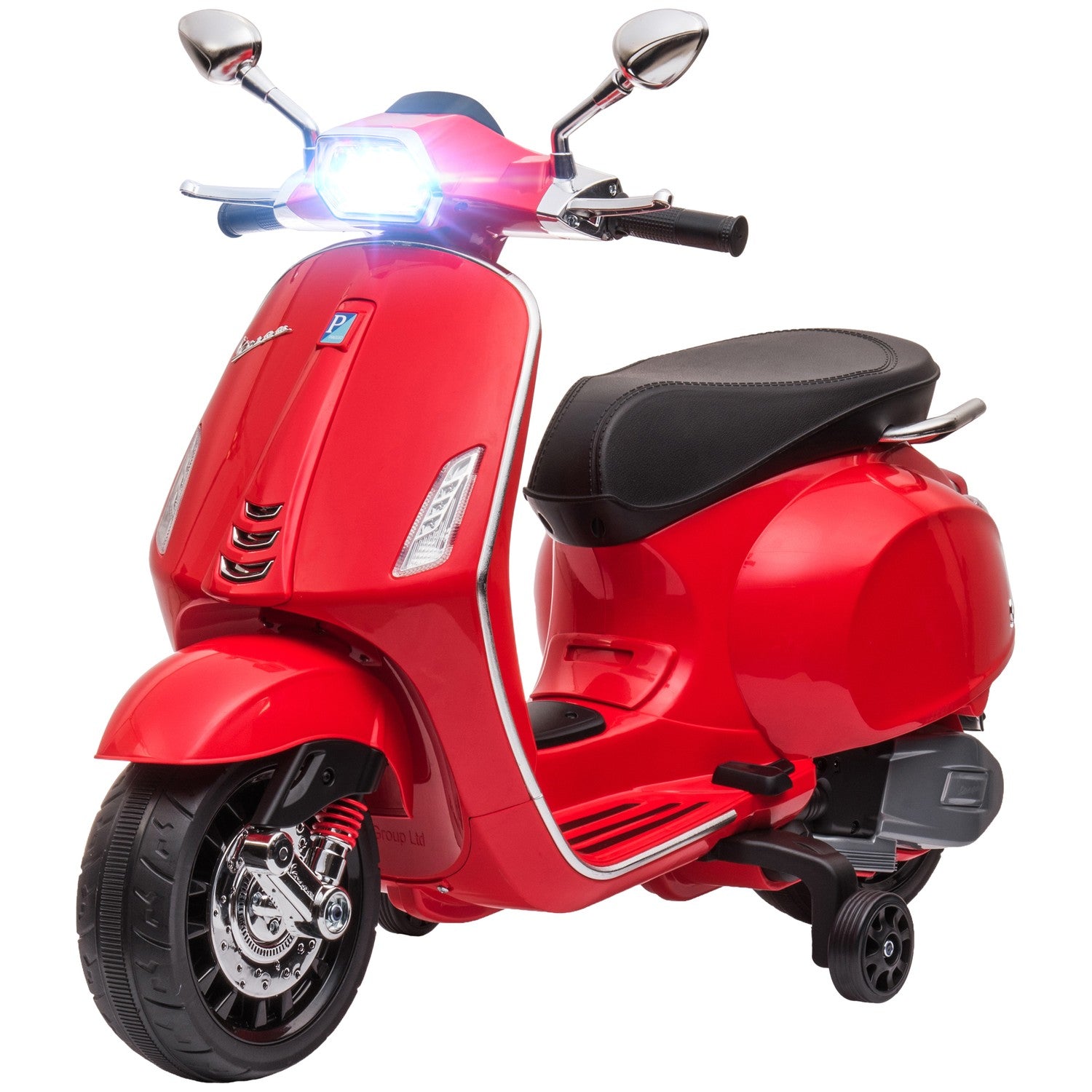 Elektrická motorka pro děti, 6V, MP3 a LED světla, červená