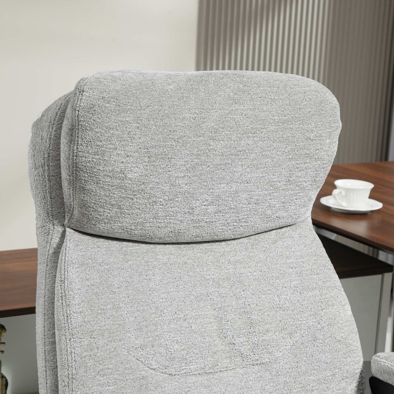 Ergonomická houpací kancelářská židle, výškově nastavitelná, světle šedá