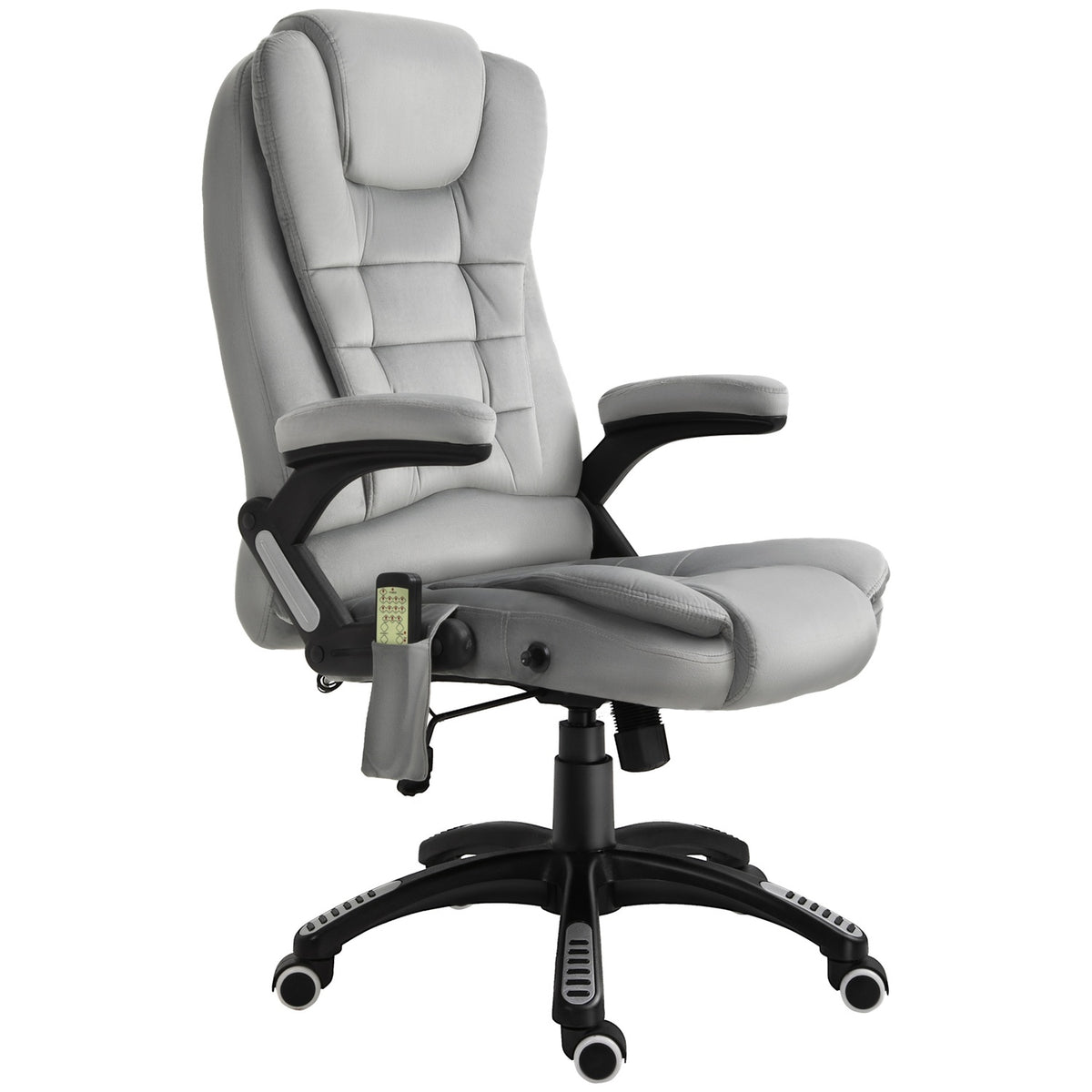 Ergonomické šedé masážní křeslo – výškově nastavitelné do kanceláře a pro hraní
