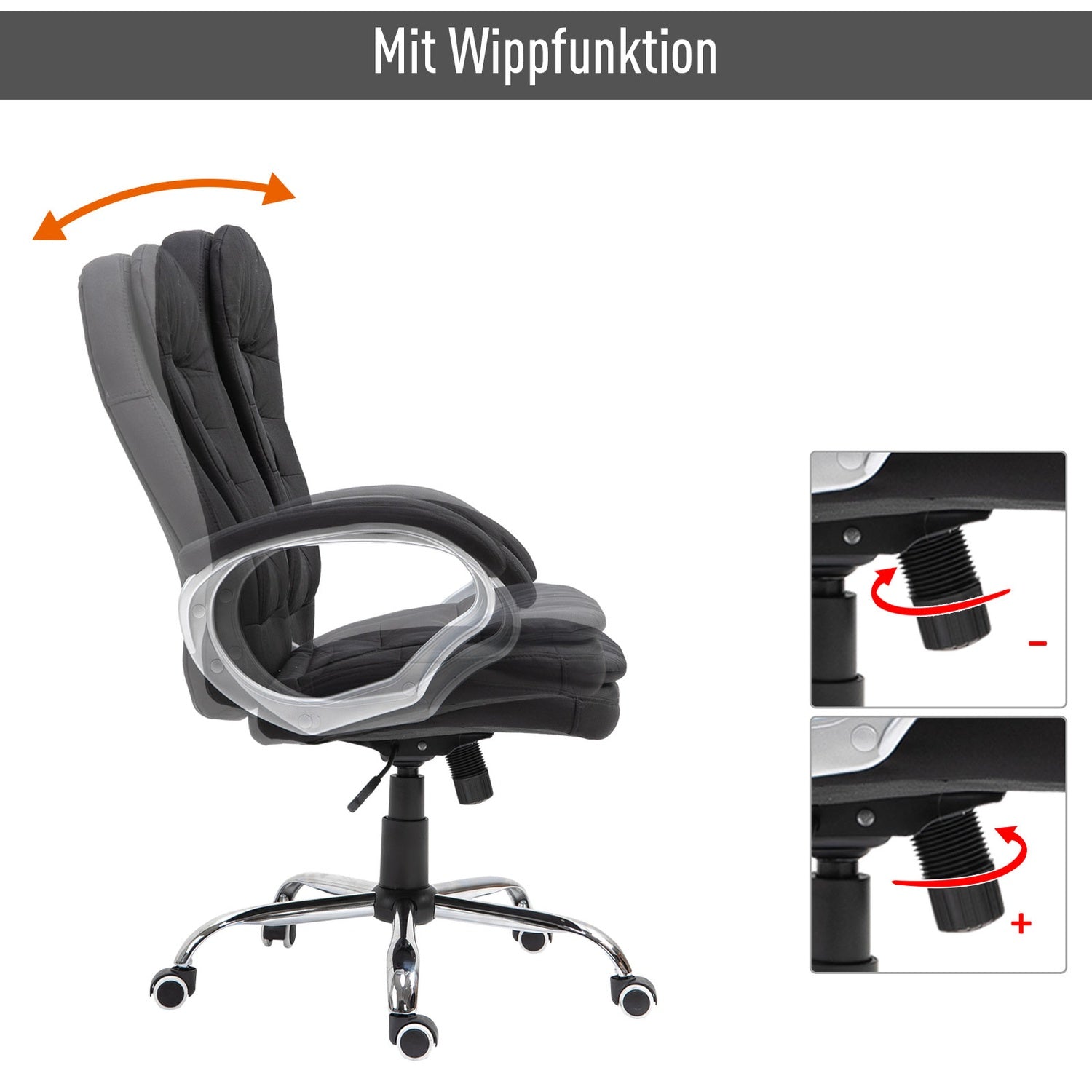 Ergonomisk kontorsstol – 360° vridbar, justerbar höjd