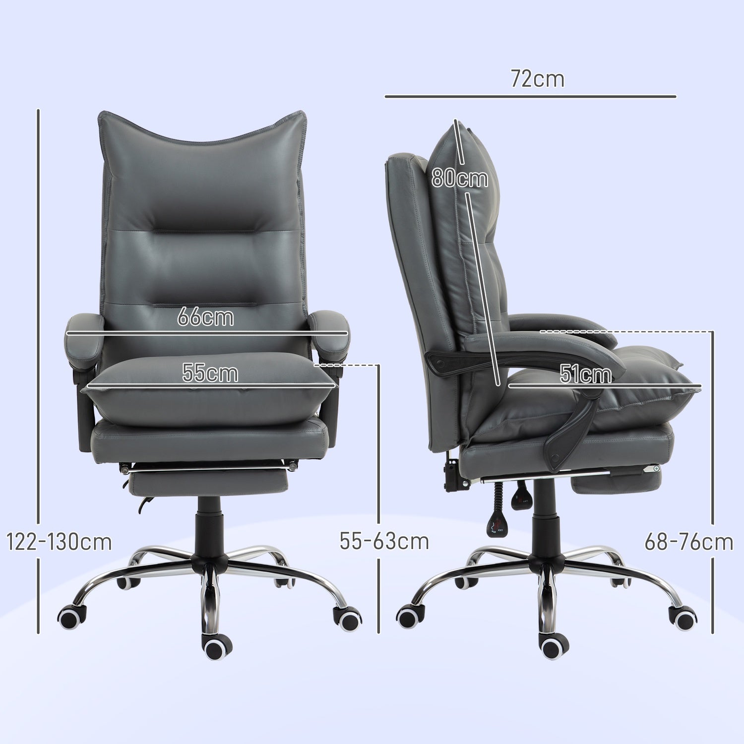 Ergonomická kancelářská židle, sklopná a výškově nastavitelná, tmavě šedá